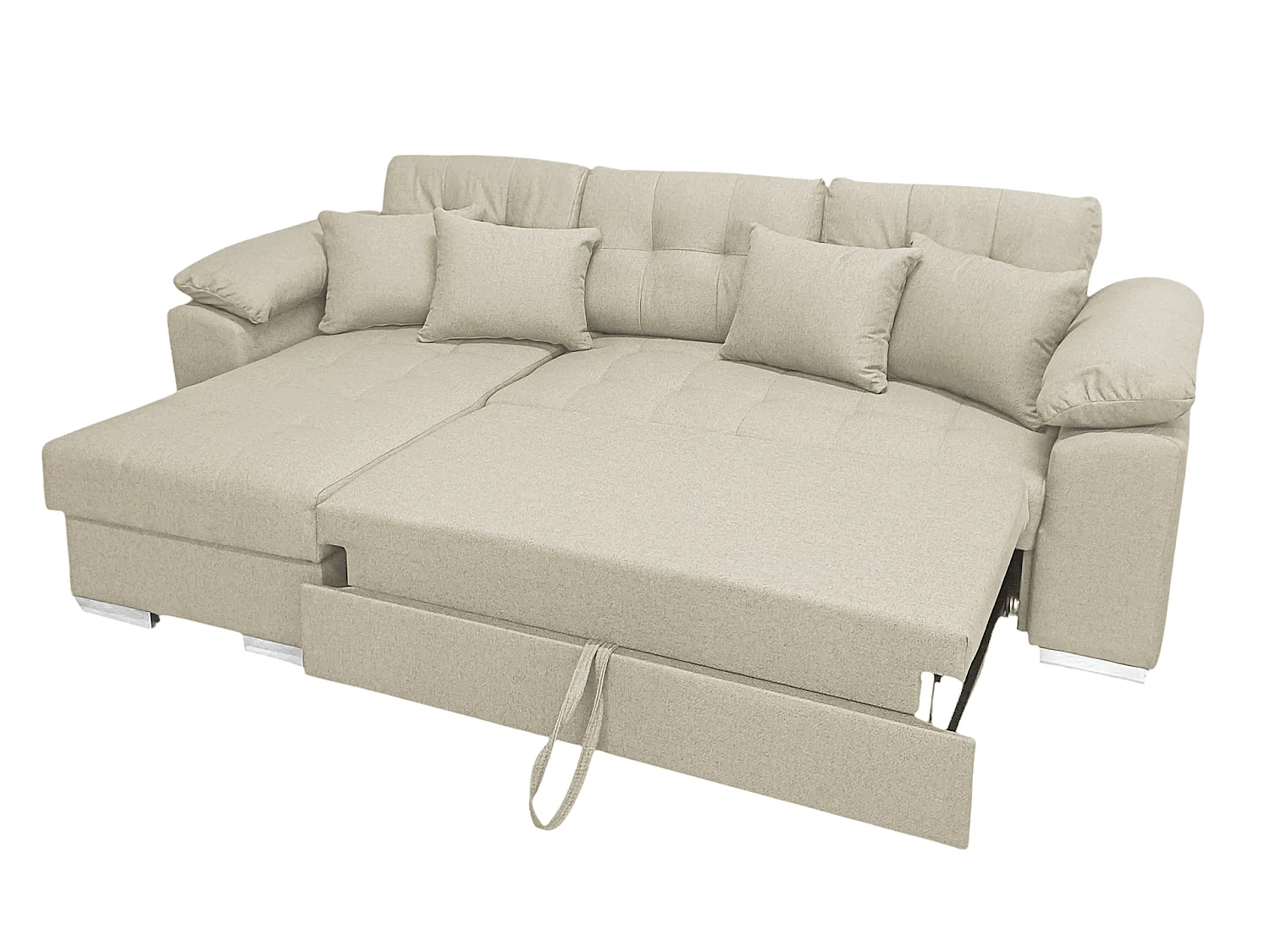 Élégant Grand Canapé Sectionnel PASTI U-Forme avec Lit et Rangement en Tissu Velours Gris Anthracite