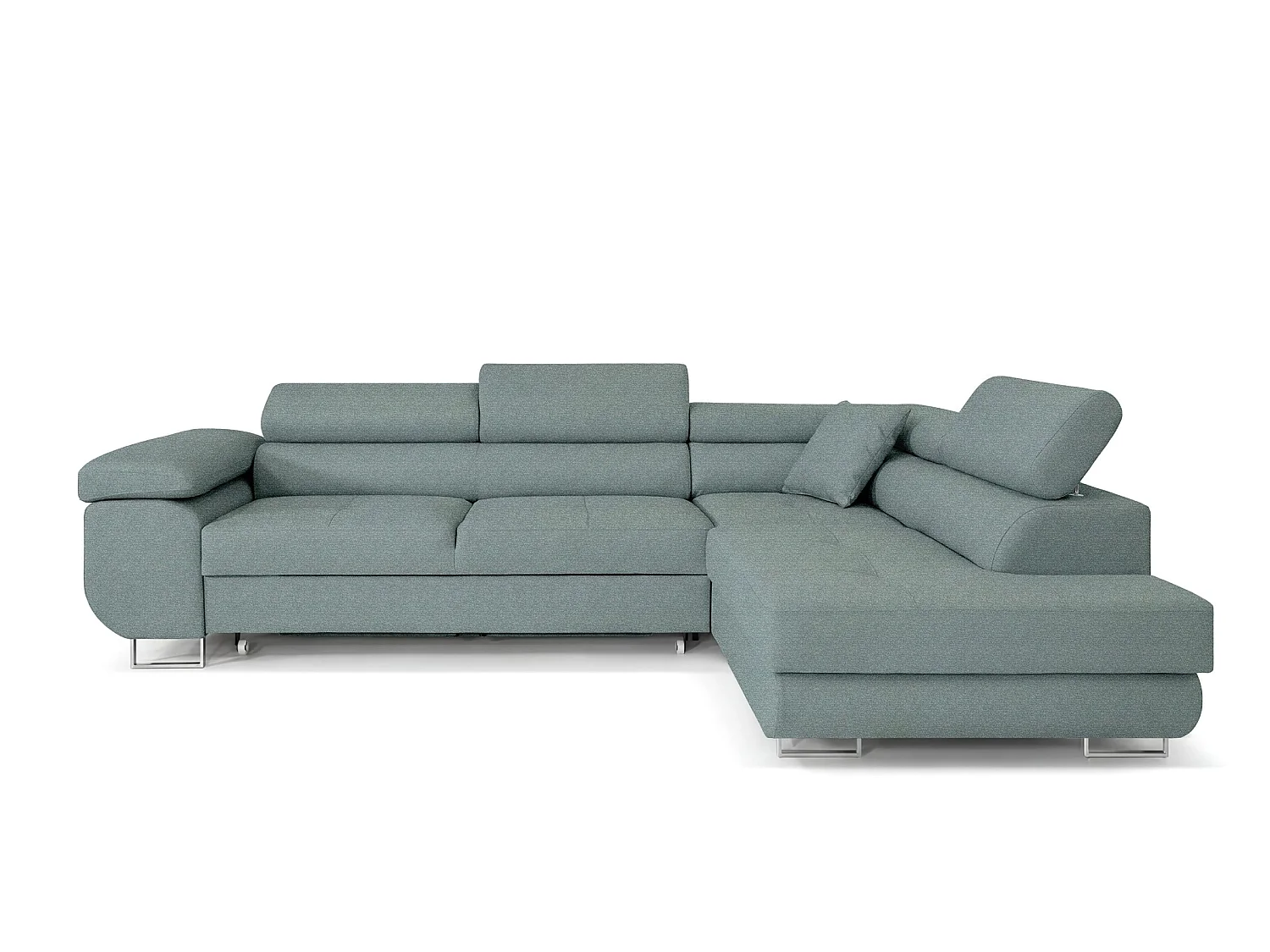 Canapé-lit en forme de L élégant en couleur menthe avec rangement - MOBILIER COMFORTINO PASTI