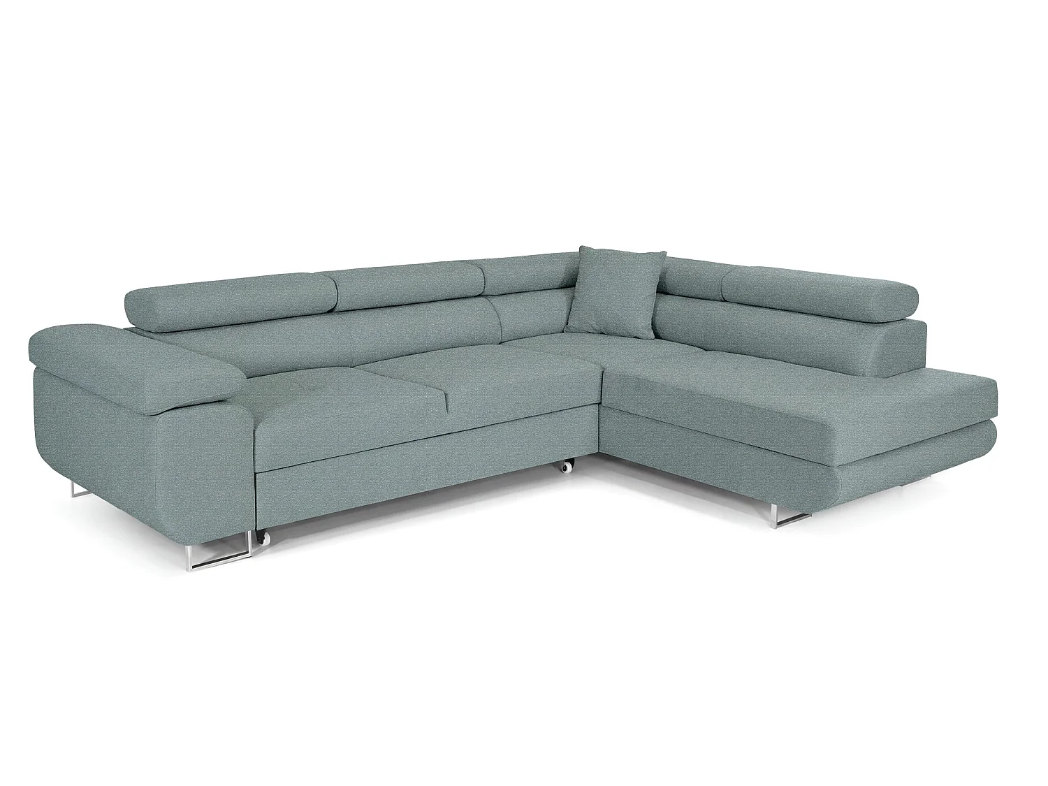 Canapé-lit en forme de L élégant en couleur menthe avec rangement - MOBILIER COMFORTINO PASTI