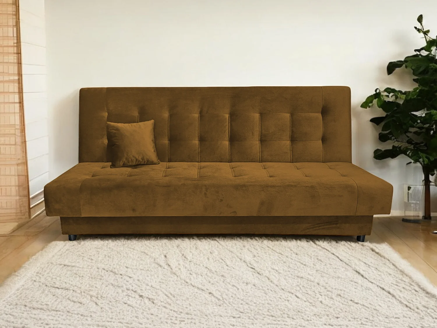 COMFORTINO FURNITURE Canapé Porto avec coffre de rangement Canapé d'angle Doré
