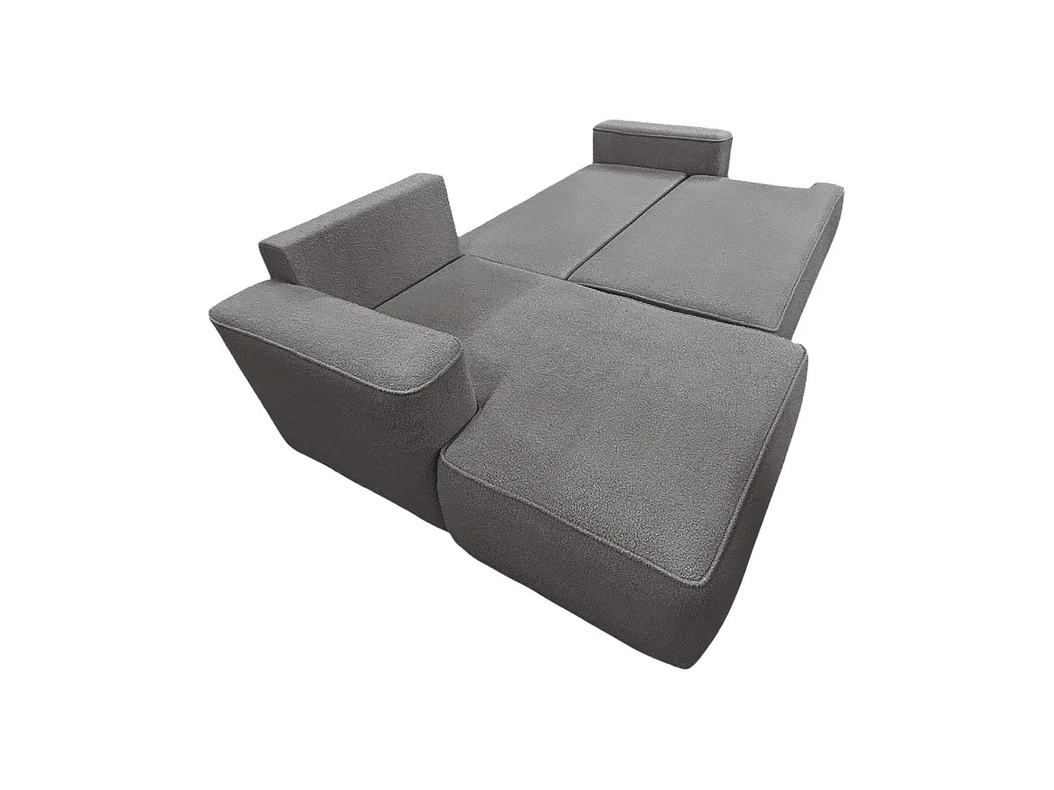 Canapé-lit Comfortino Furniture Paris en Forme de L avec Rangement Tissu Gris 3 Places Style Moderne