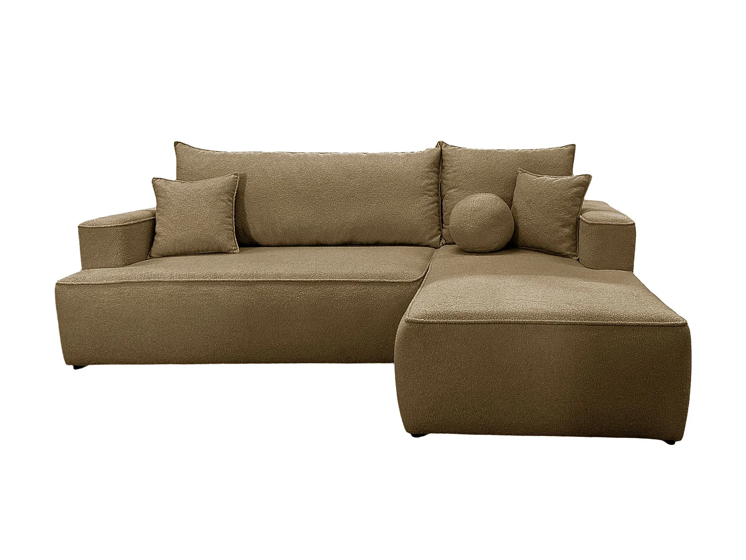 Canapé-Lit Comfortino Furniture Paris en Forme de L avec Rangement Marron Angle Droit 3 Places Style Moderne