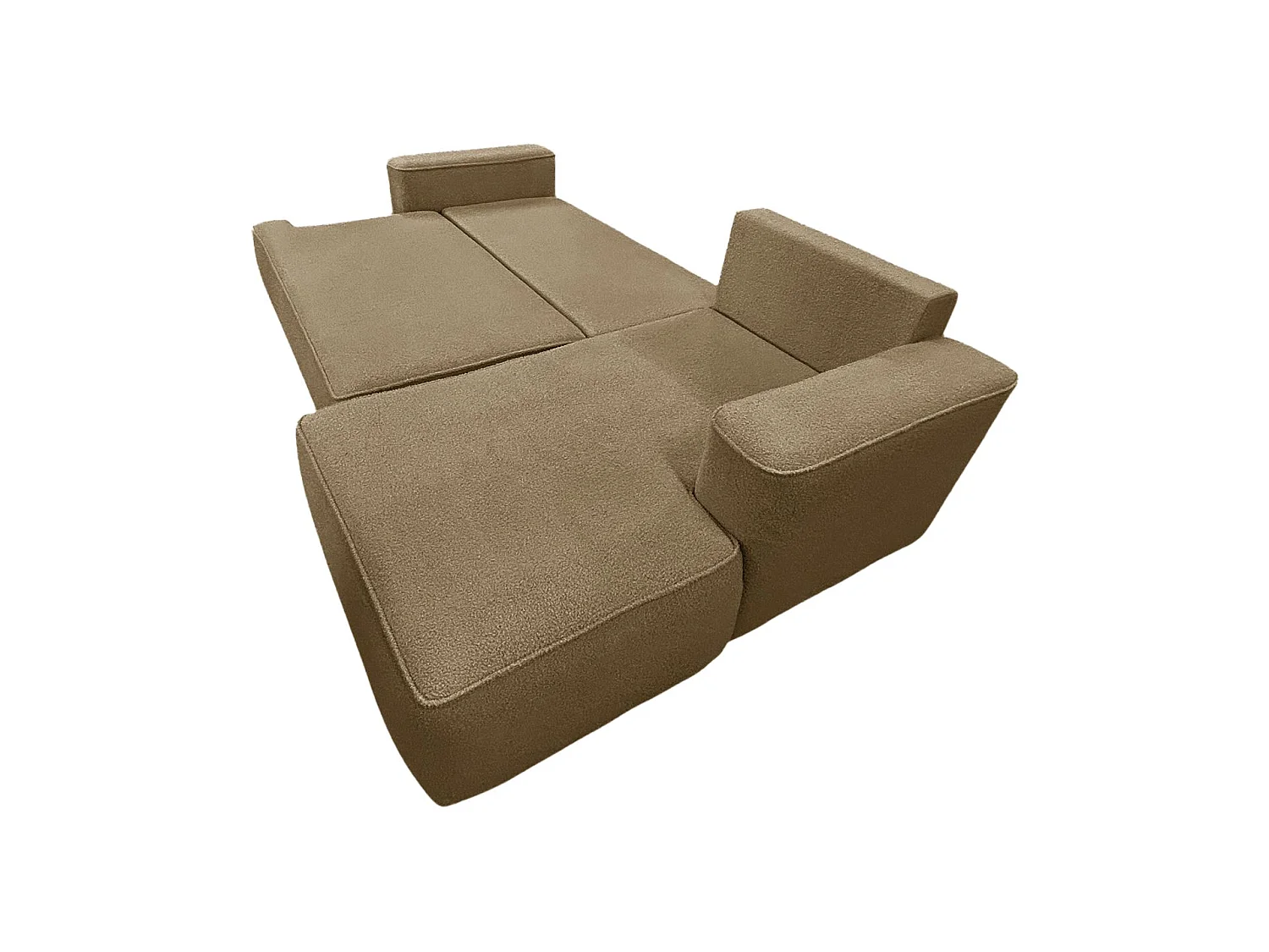 Canapé-Lit Comfortino Furniture Paris en Forme de L avec Rangement Marron Angle Droit 3 Places Style Moderne