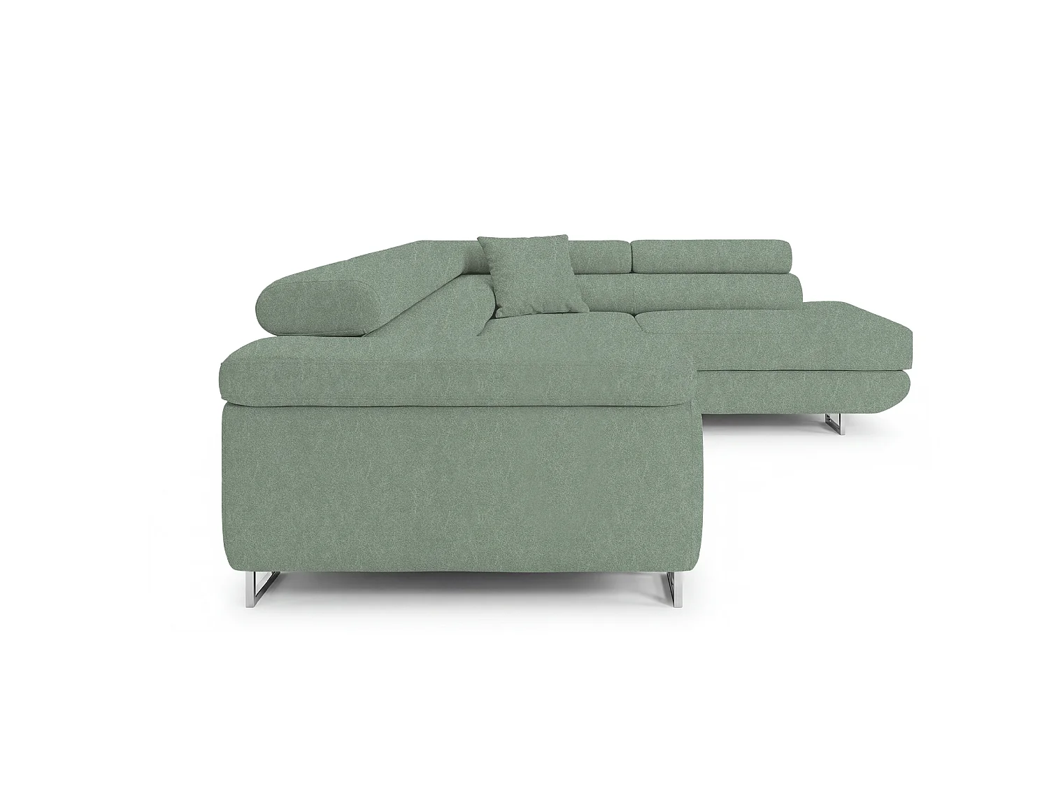 Comfortino Furniture Canapé-lit PASTI L-Form avec Rangement Velours Beige Sable Style Moderne