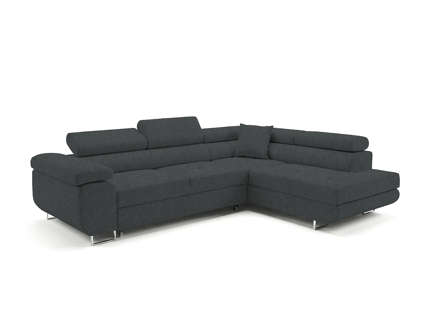 Canapé-lit Comfortino Furniture PASTI L-Form avec Rangement Velours Taupe Style Moderne 3 Places