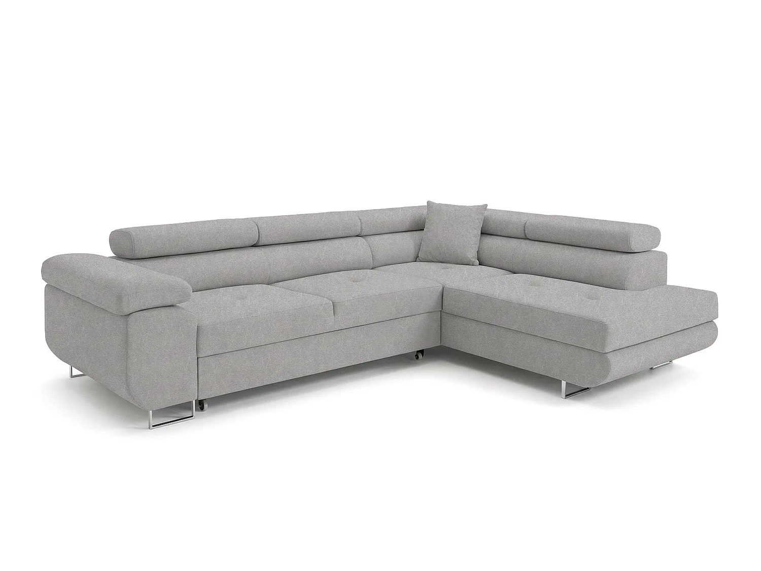 Canapé-Lit avec Rangement Comfortino Furniture PASTI L-Form Facile à Nettoyer Gris Clair Angle Droit