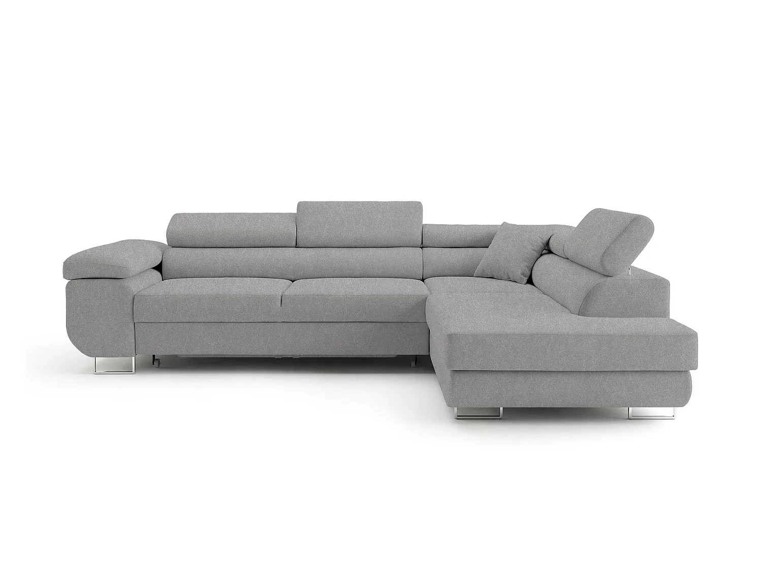 Canapé-Lit avec Rangement Comfortino Furniture PASTI L-Form Facile à Nettoyer Gris Clair Angle Droit