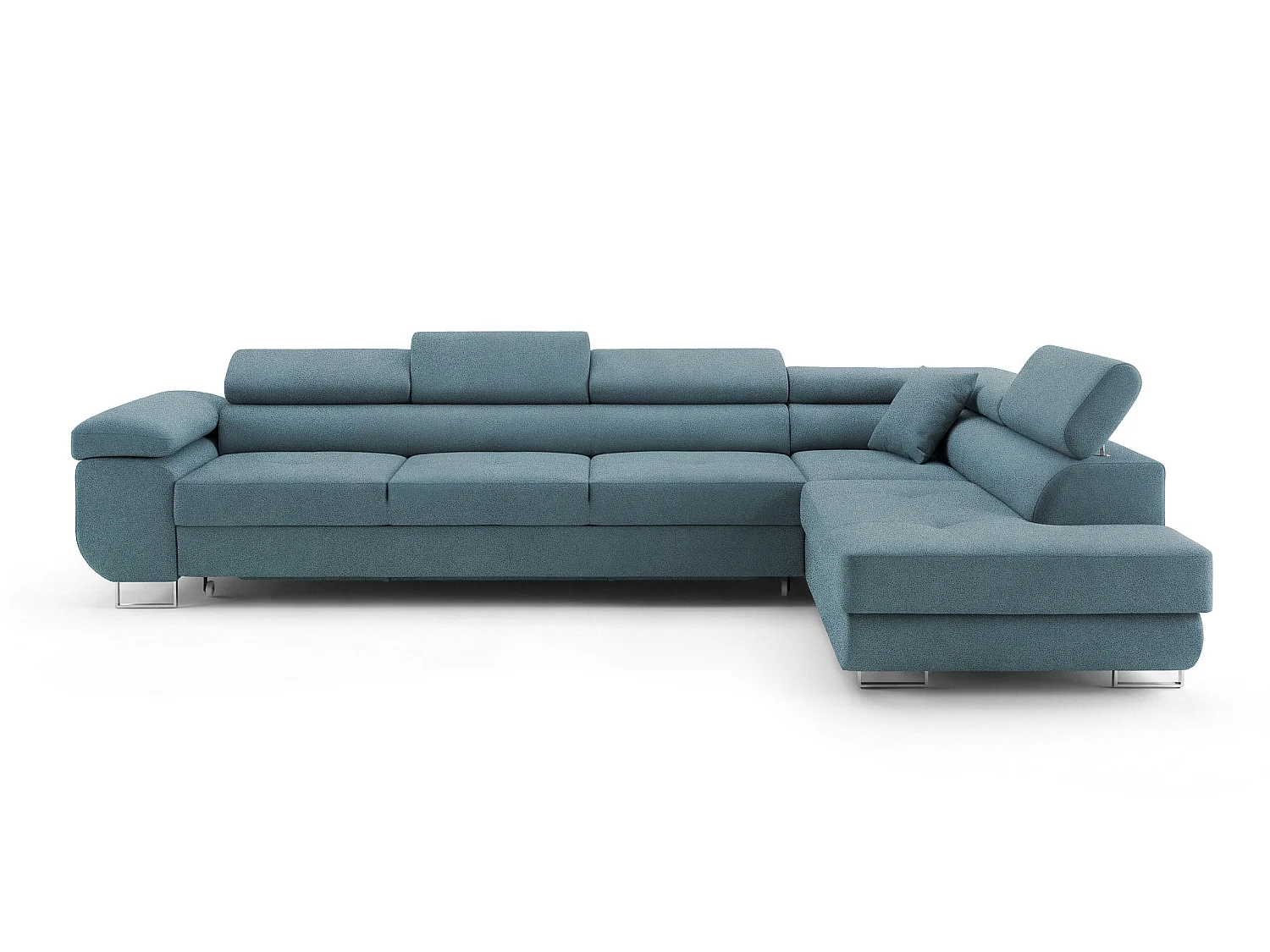 Canapé-Lit en Forme de L Vert Menthe avec Rangement - MOBILIER COMFORTINO PASTI