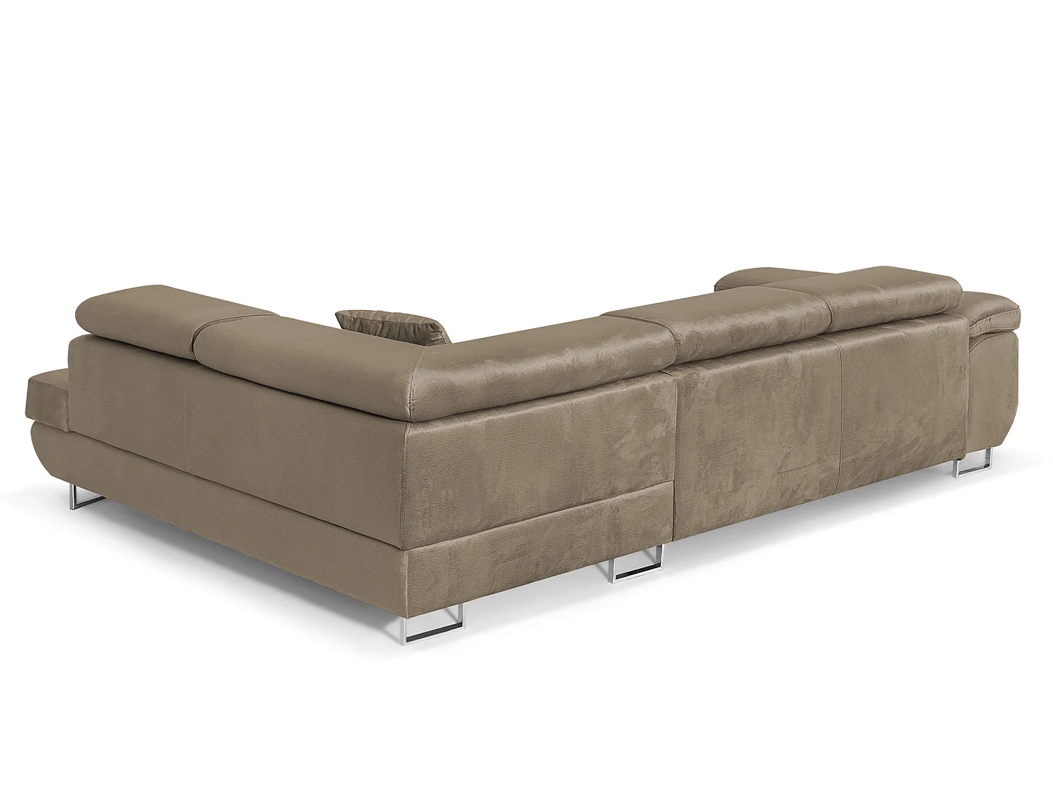 COMFORTINO MOBILIER Canapé-lit en forme de L Luna avec Rangement Velours Gris Design Moderne 3 Places