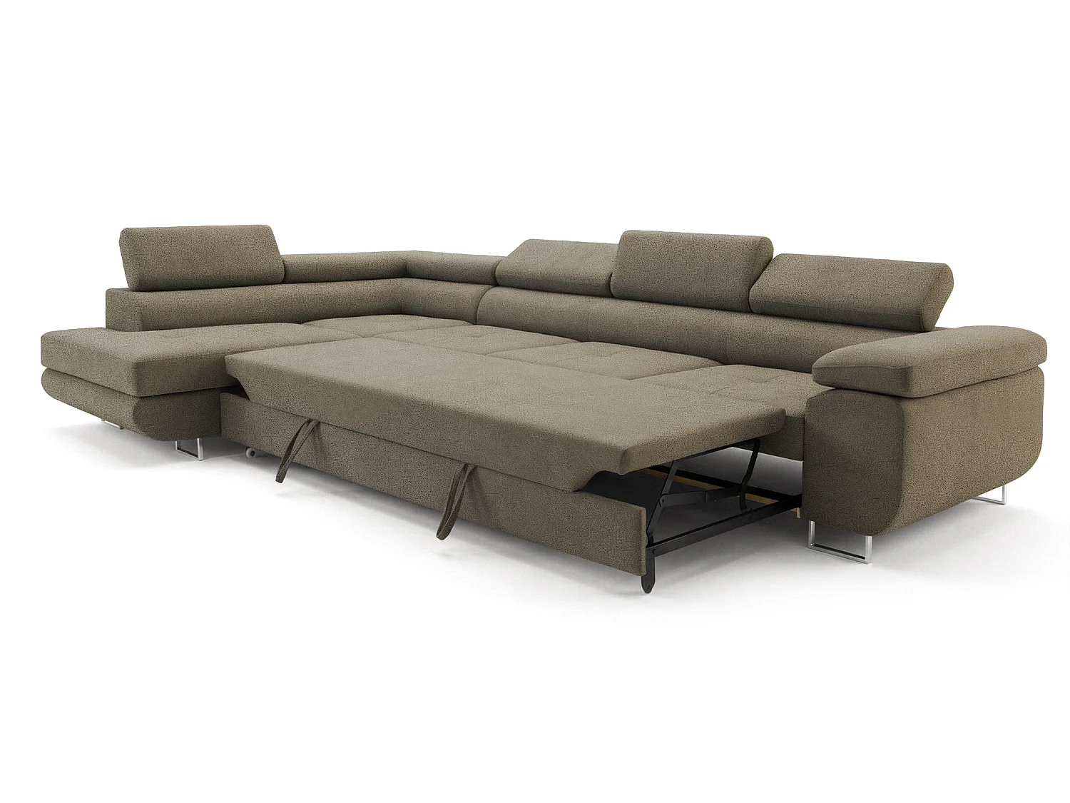 Canapé-Lit Comfortino Furniture NOTA L-Form en Velours avec Rangement Noir Angle Droit