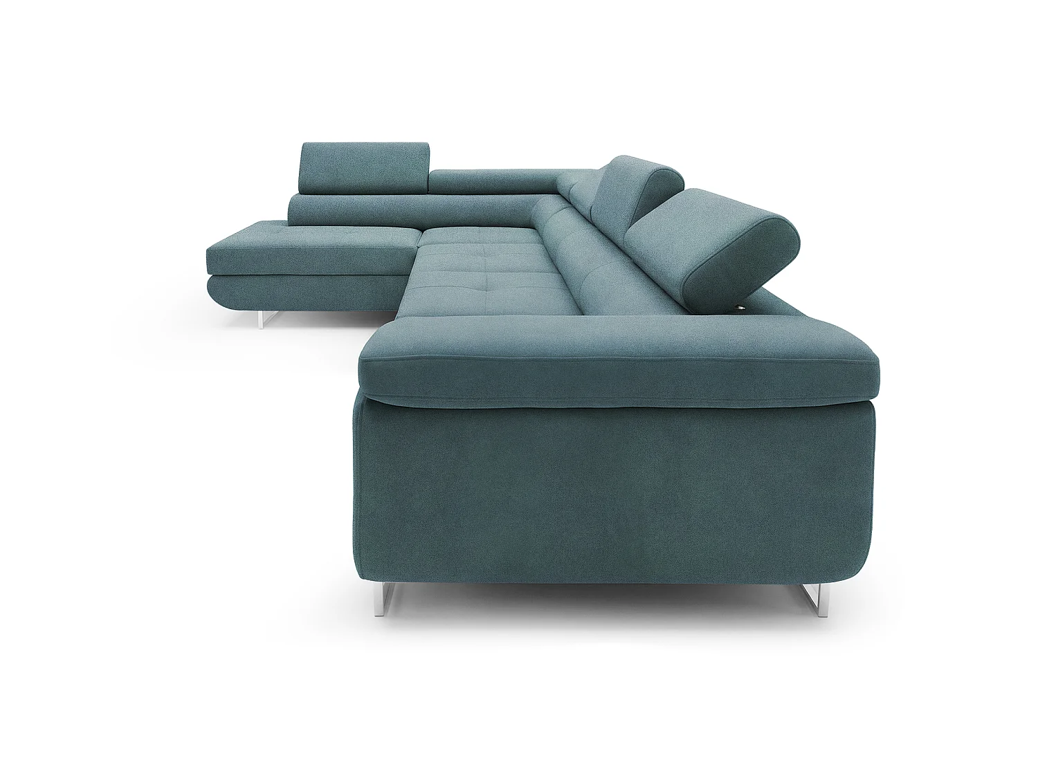 Comfortino Furniture NOTA Canapé d'angle en Velours en Forme de L avec Lit et Rangement Gris Clair Angle Droit