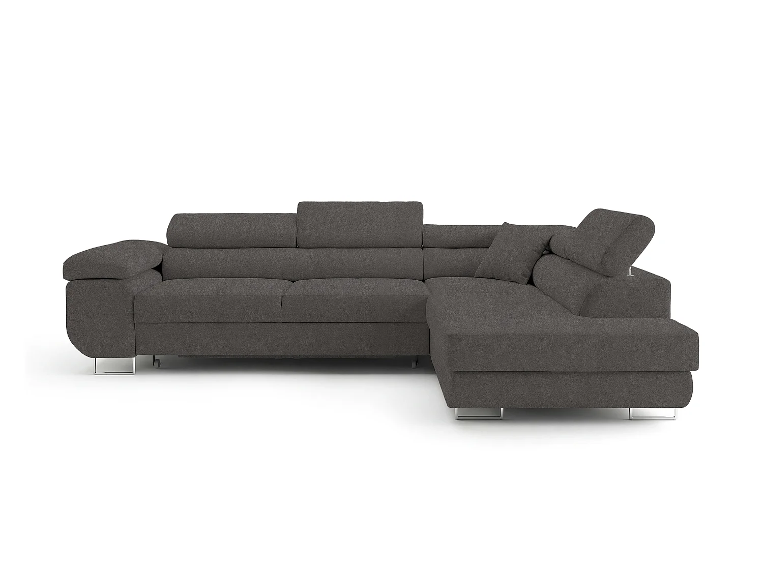 Canapé-Lit Comfortino Furniture NOTA L-Form en Velours avec Rangement Rouge Angle Gauche