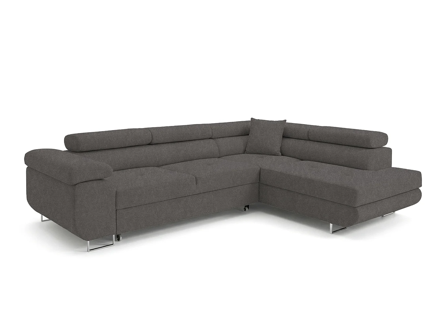 Canapé-Lit Comfortino Furniture NOTA L-Form en Velours avec Rangement Rouge Angle Gauche