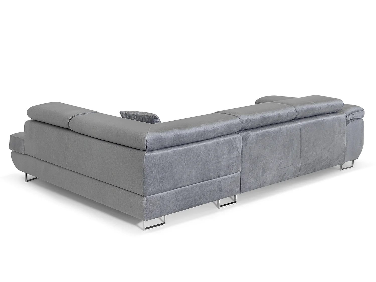 Meubles Comfortino NOLA Canapé-Lit en Velours en Forme de L avec Rangement Noir Angle Droit 3 Places