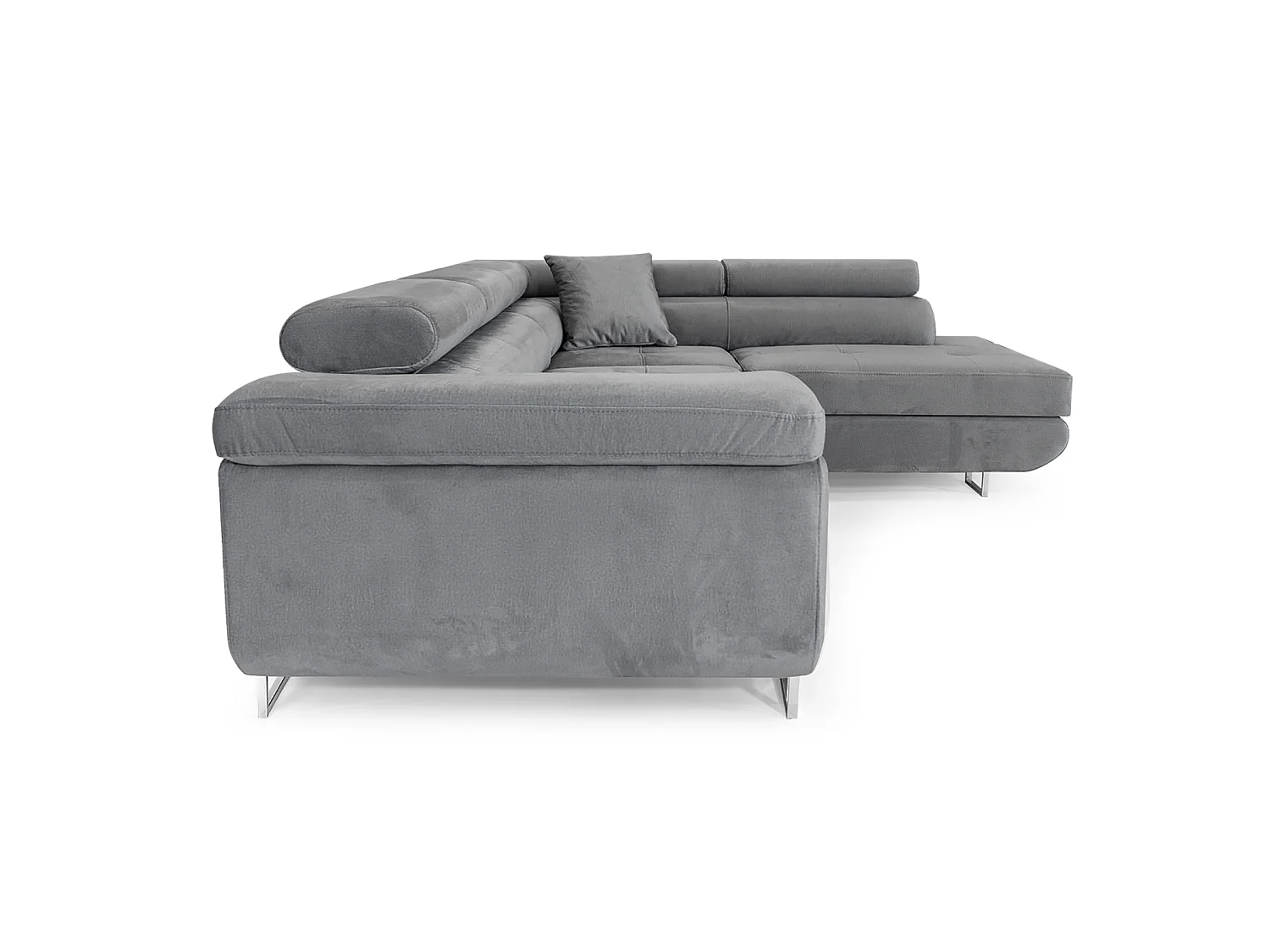 Meubles Comfortino NOLA Canapé-Lit en Velours en Forme de L avec Rangement Noir Angle Droit 3 Places