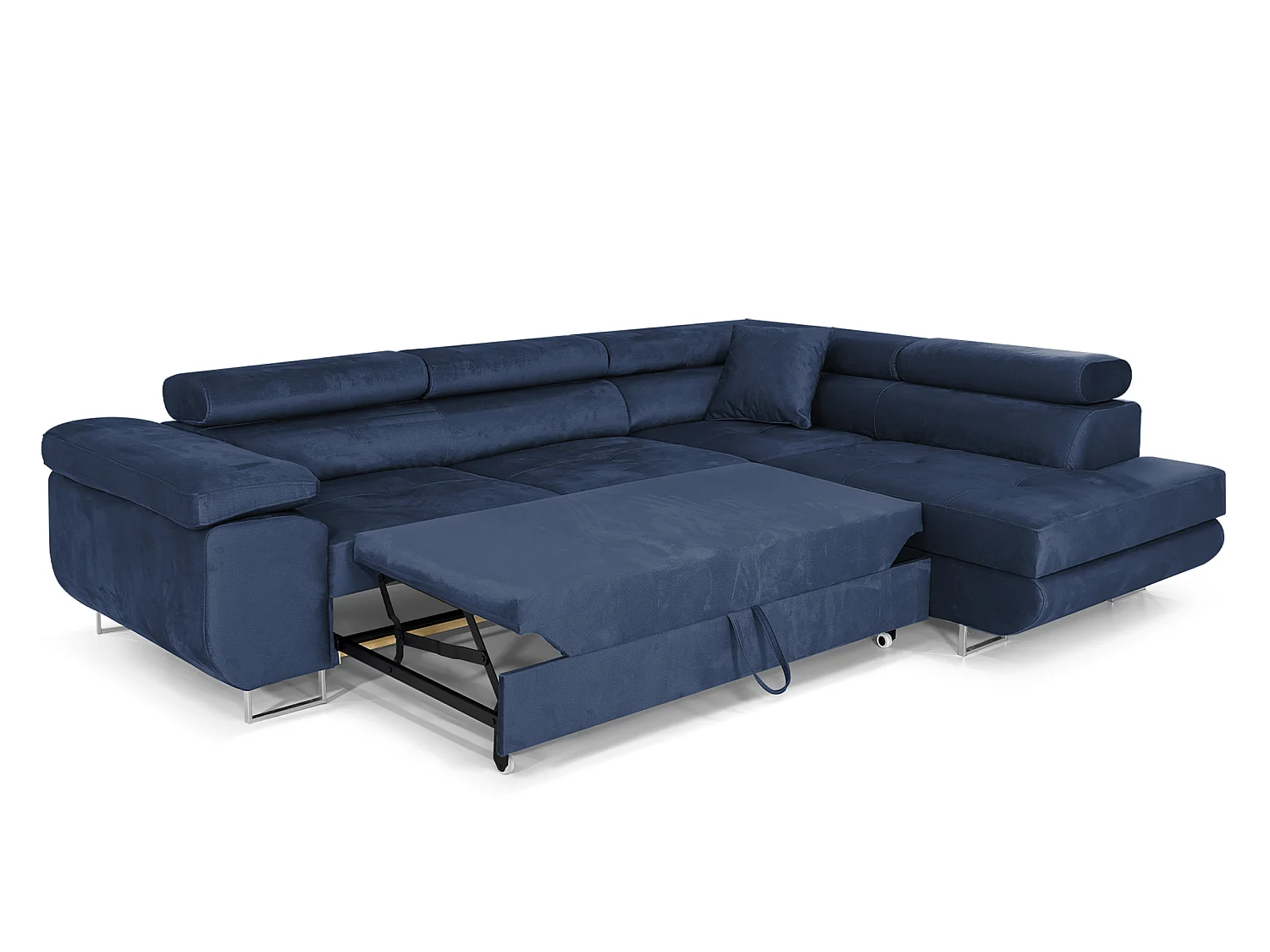 Canapé-Lit Comfortino Furniture NOLA en Forme de L avec Rangement Tissu Velours Design Moderne 3 Places