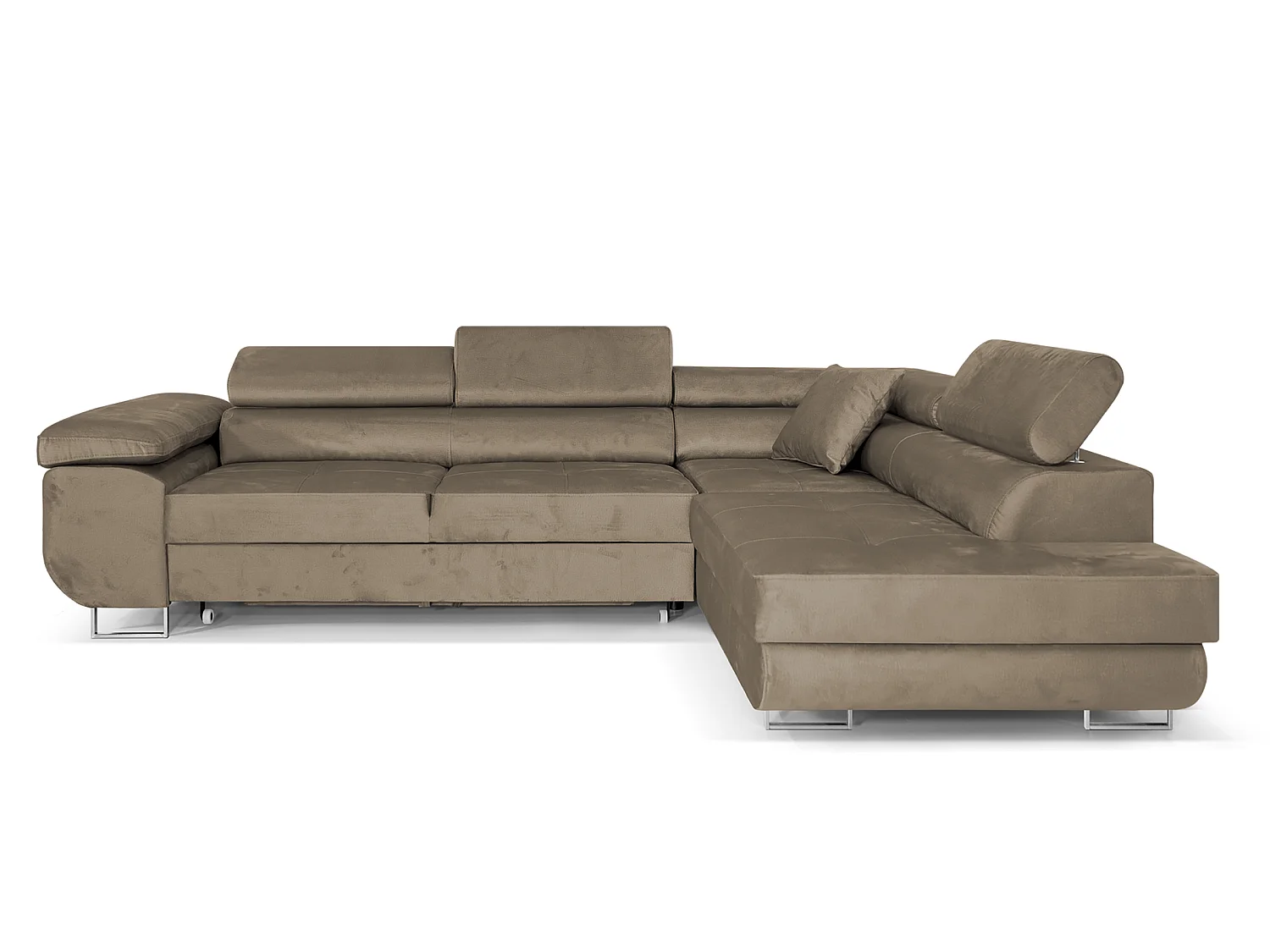 Canapé-lit Comfortino Furniture NOLA L-Form en Velours avec Rangement Noir Moderne 3 Places
