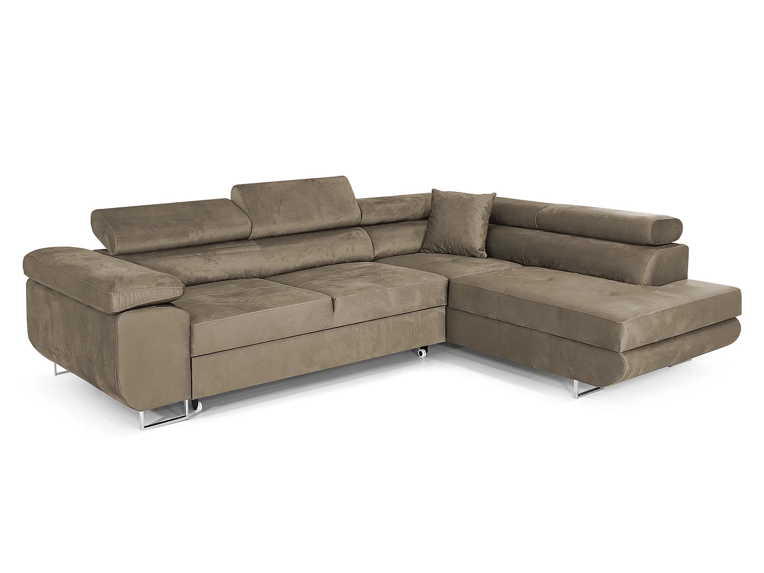 Canapé-lit Comfortino Furniture NOLA L-Form en Velours avec Rangement Noir Moderne 3 Places