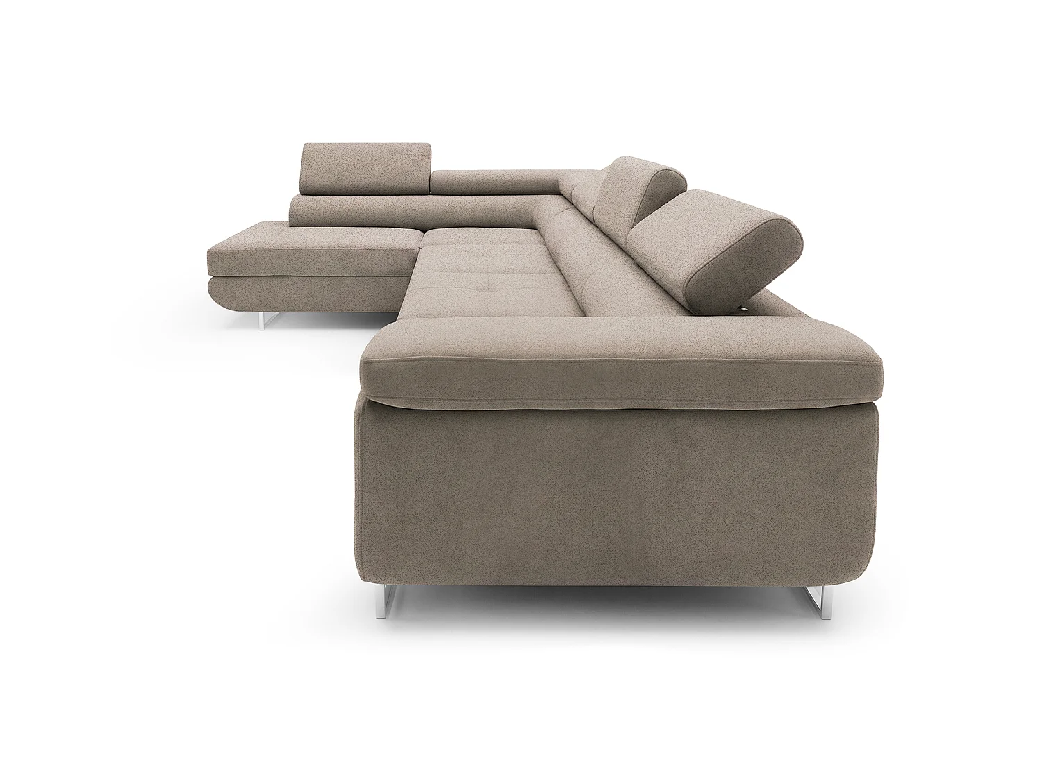 Meuble Comfortino NOTA Canapé-lit en Forme de L en Velours avec Rangement Gris Foncé Angle Gauche