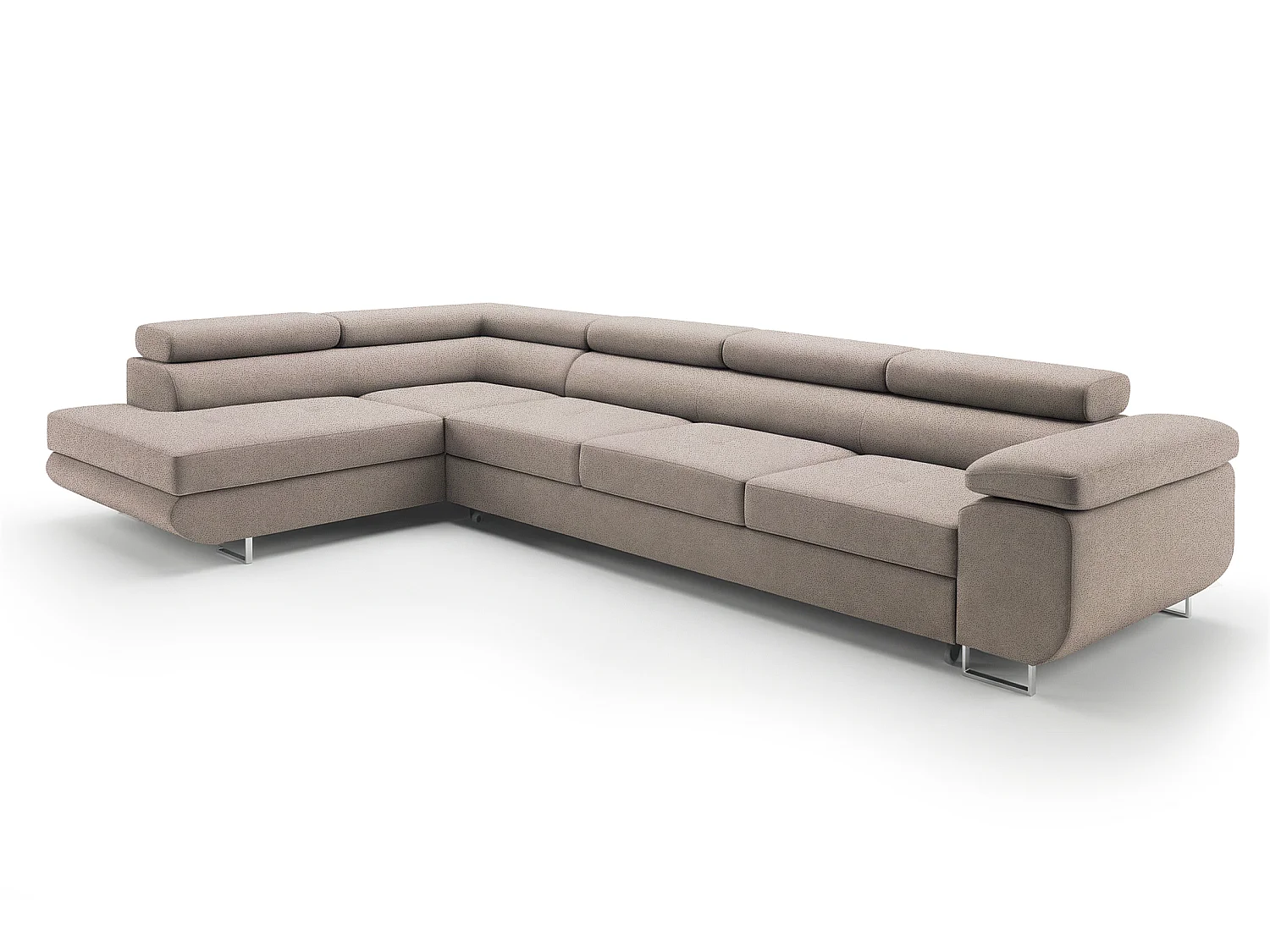 Meuble Comfortino NOTA Canapé-lit en Forme de L en Velours avec Rangement Gris Foncé Angle Gauche