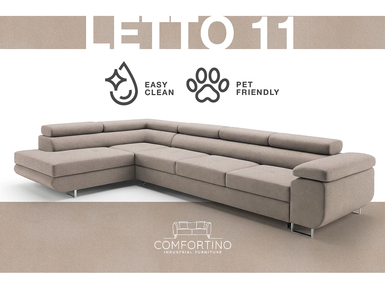Meuble Comfortino NOTA Canapé-lit en Forme de L en Velours avec Rangement Gris Foncé Angle Gauche
