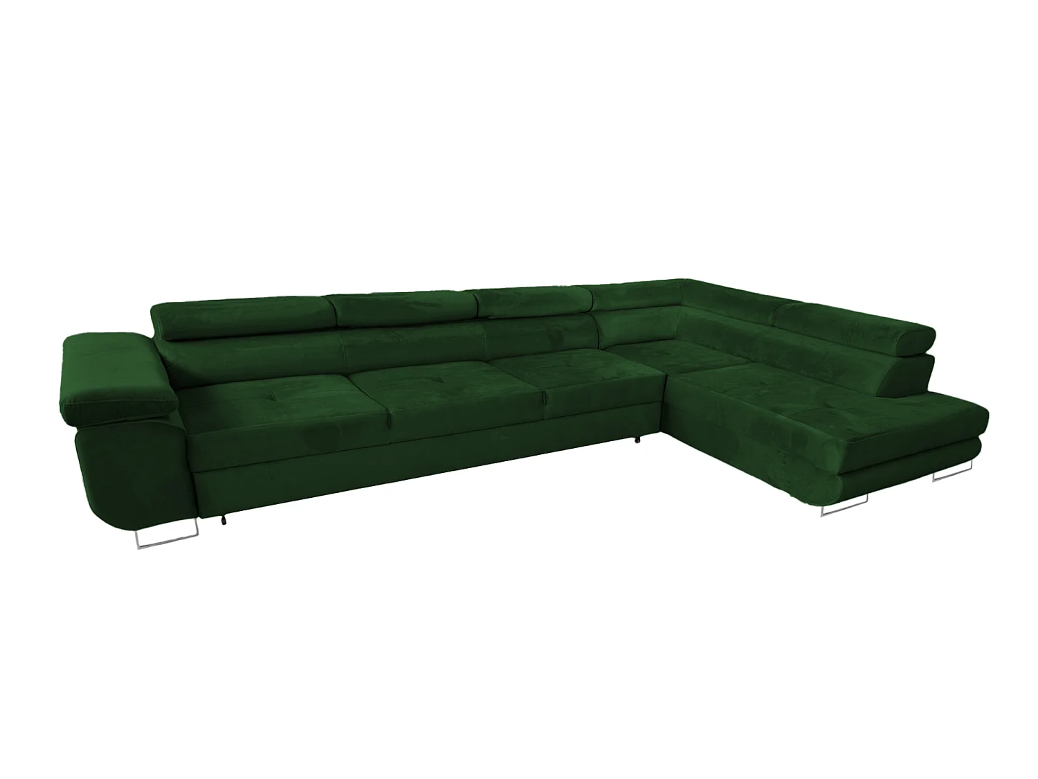 MEUBLE COMFORTINO PASTI L-Form Canapé d'Angle Beige en Velours avec Rangement - Style Moderne