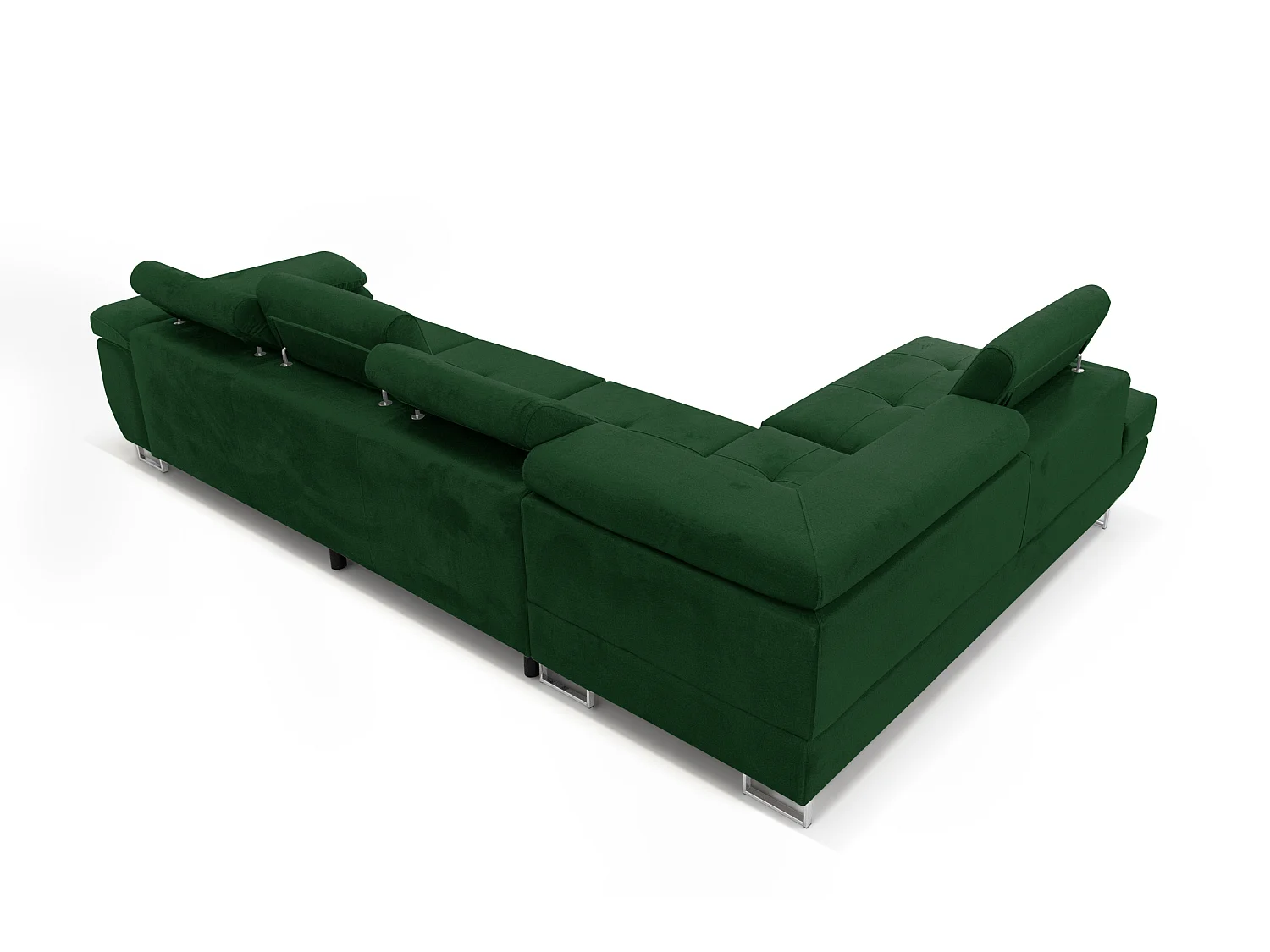 MEUBLE COMFORTINO PASTI L-Form Canapé d'Angle Beige en Velours avec Rangement - Style Moderne