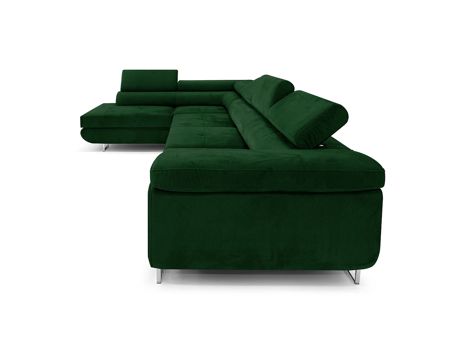 MEUBLE COMFORTINO PASTI L-Form Canapé d'Angle Beige en Velours avec Rangement - Style Moderne