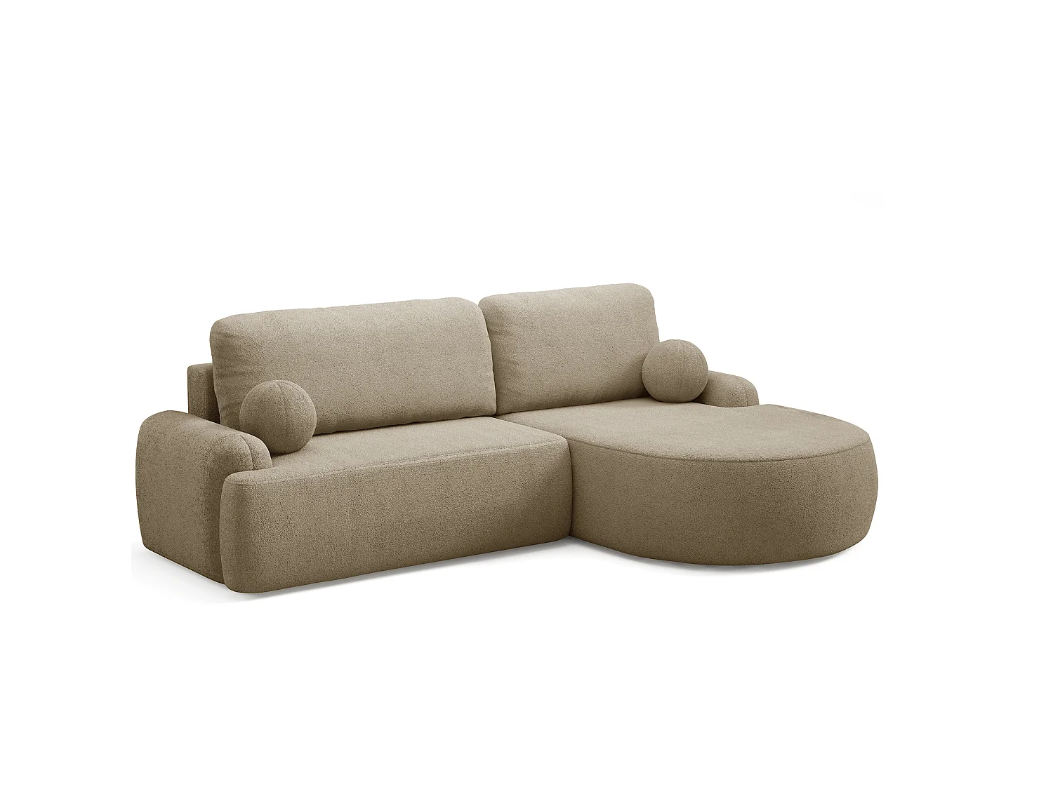 Comfortino Furniture Ecksofa Miki Canapé d'angle en L avec Fonction de Couchage Beige Angle Droit