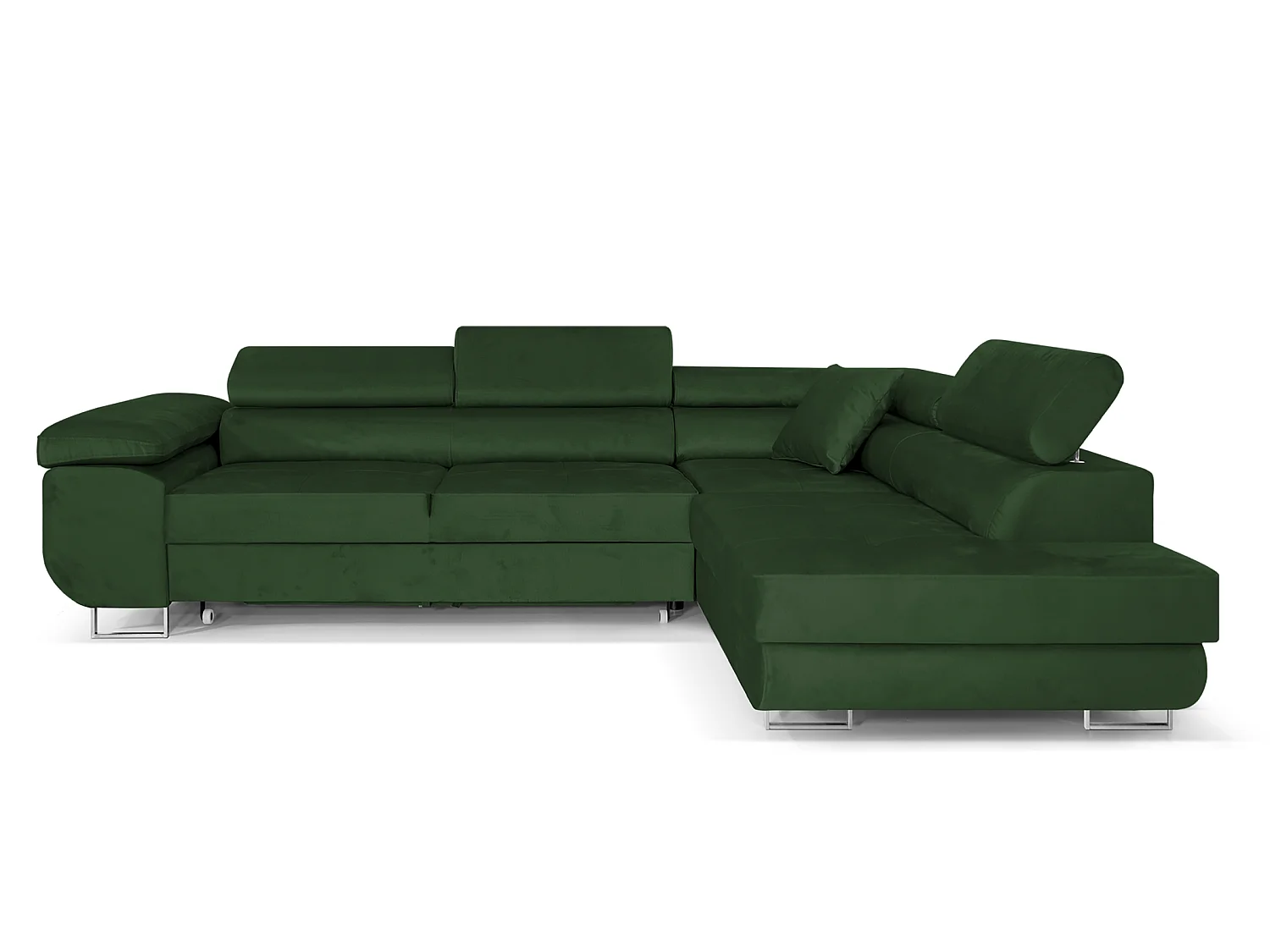Canapé-Lit Comfortino NOLA en Velours en Forme de L avec Rangement Beige Moderne 3 Places