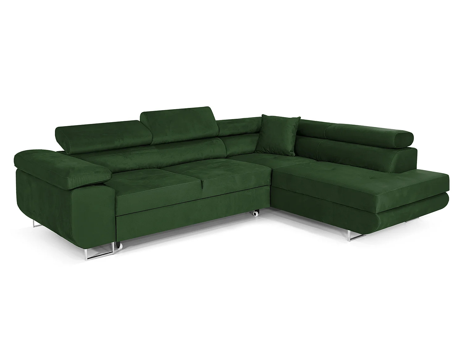 Canapé-Lit Comfortino NOLA en Velours en Forme de L avec Rangement Beige Moderne 3 Places