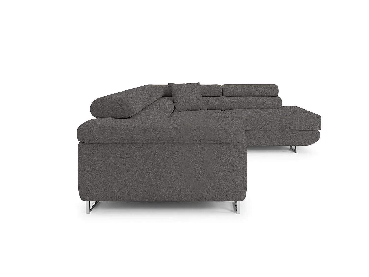 Canapé-Lit Moderne en Forme de L avec Rangement en Tissu Velours Gris Clair - 3 Places
