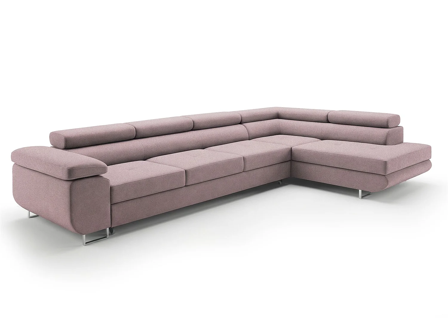 Canapé-Lit Moderne en Forme de L avec Rangement PASTI XL Canapé 3 Places Tissu Velours
