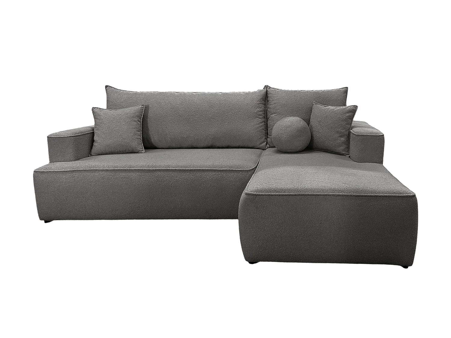 Canapé-lit en Forme de L COMFORTINO FURNITURE Paris avec Rangement Gris Angle Droit 3 Places