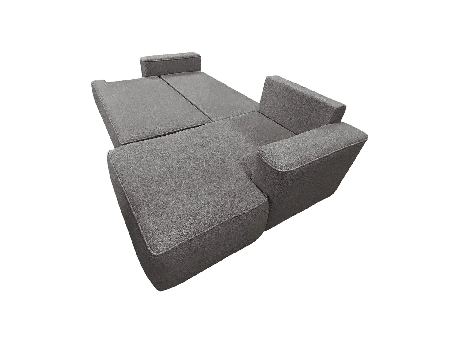 Canapé-lit en Forme de L COMFORTINO FURNITURE Paris avec Rangement Gris Angle Droit 3 Places