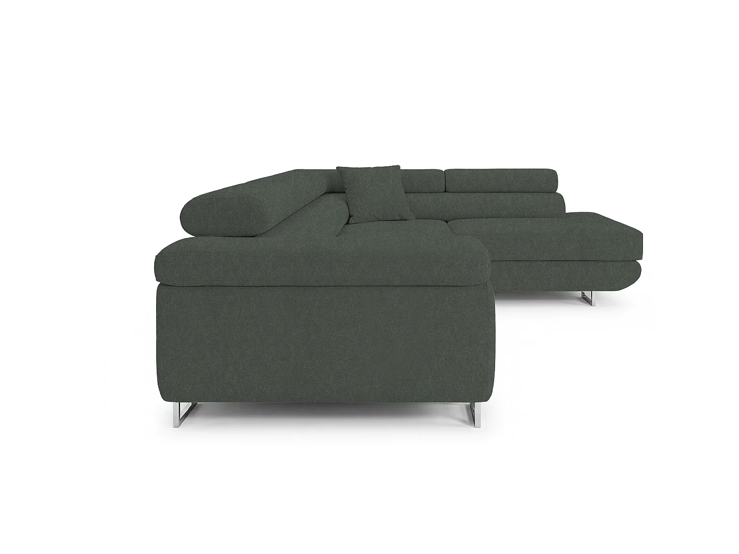 Comfortino Meubles Canapé-Lit en Velours NOLA L-Form avec Rangement Gris Anthracite Angle Droit
