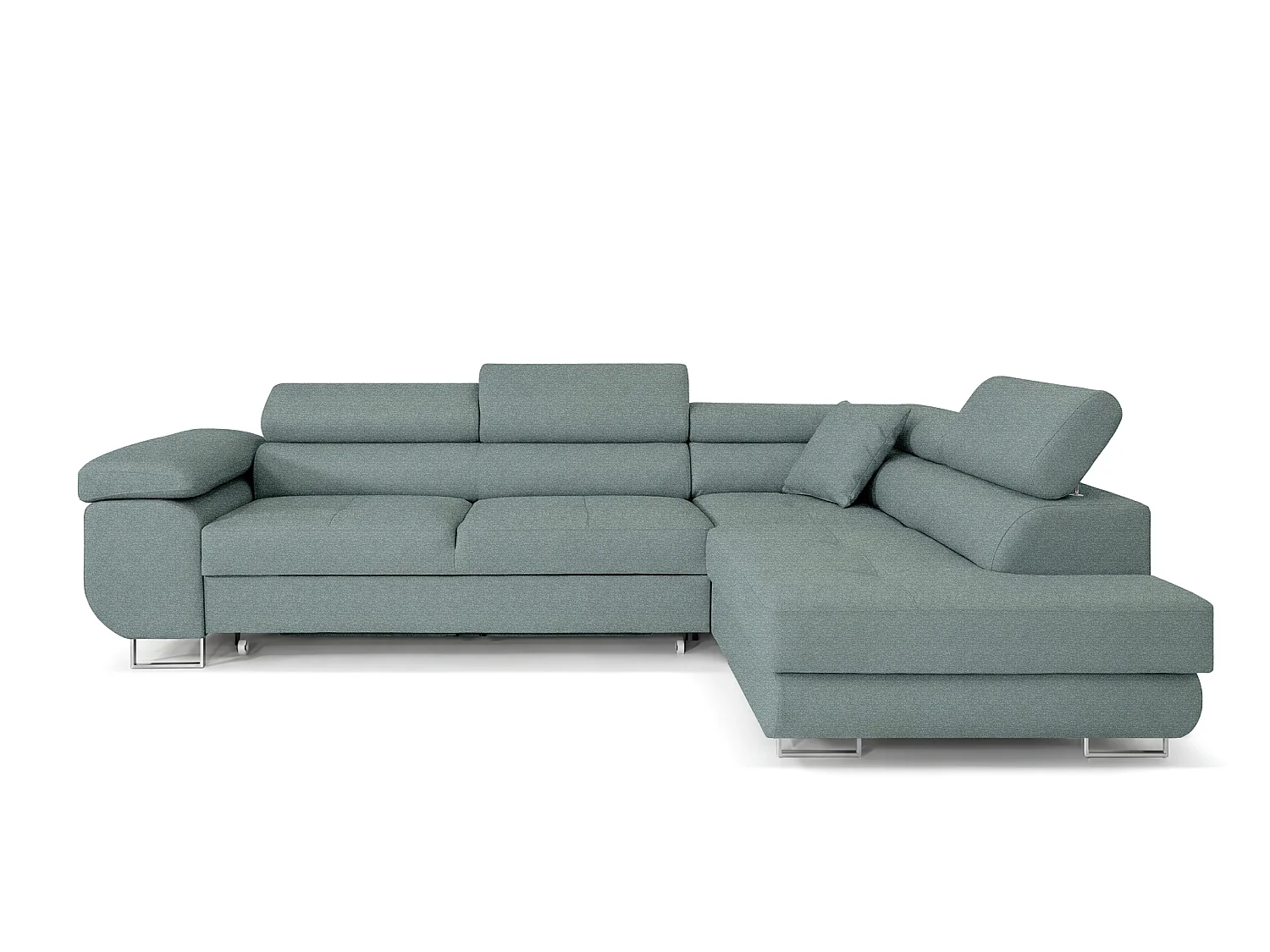 Canapé-lit en forme de L élégant en menthe avec rangement - MOBILIER COMFORTINO PASTI