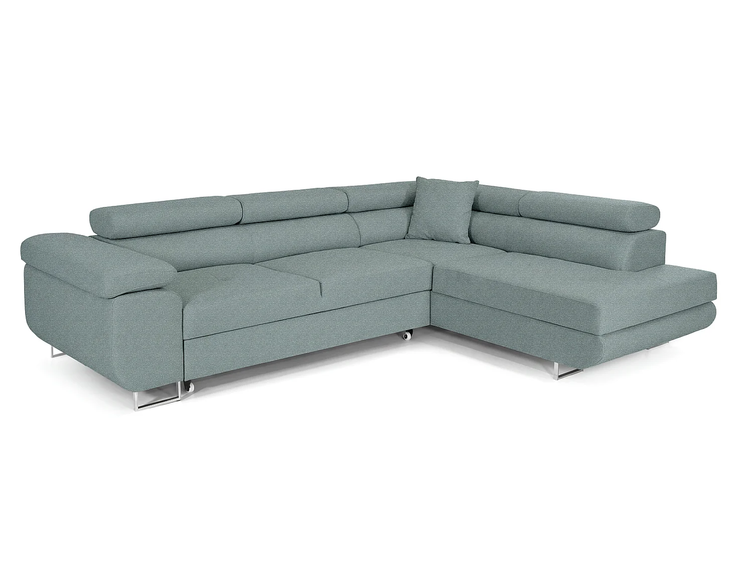 Canapé-lit en forme de L élégant en menthe avec rangement - MOBILIER COMFORTINO PASTI