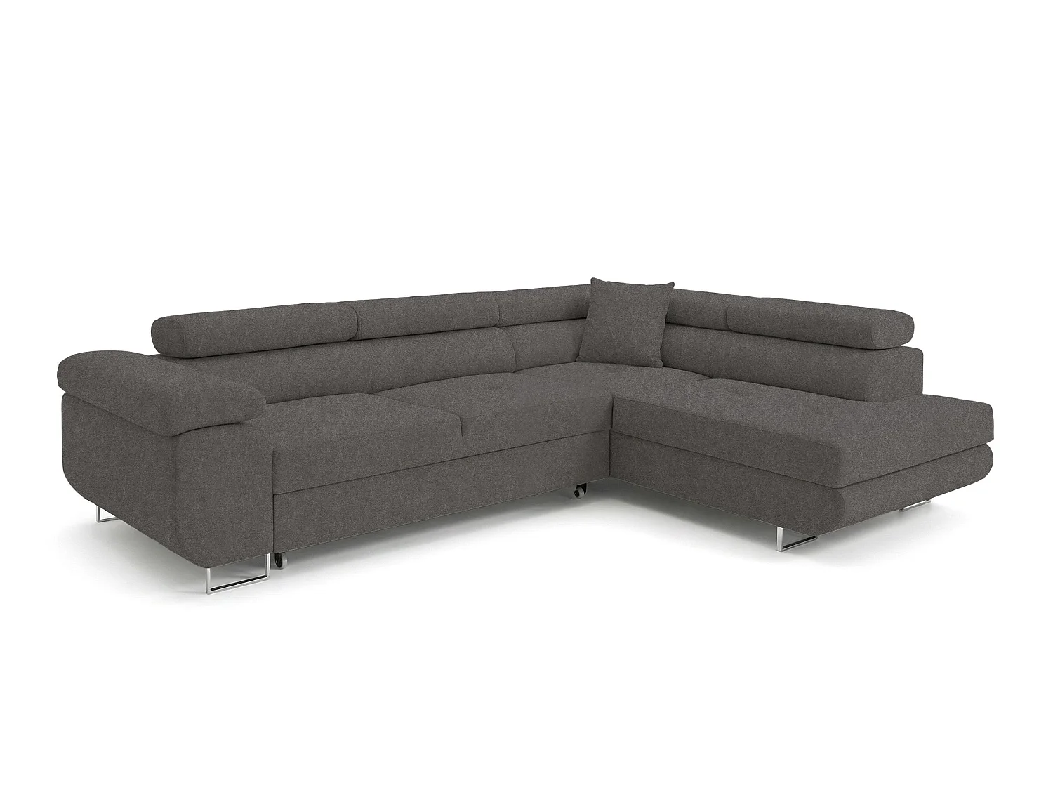 Comfortino Furniture PASTI L-Form Canapé-Lit avec Rangement Velours Taupe Angle Droit