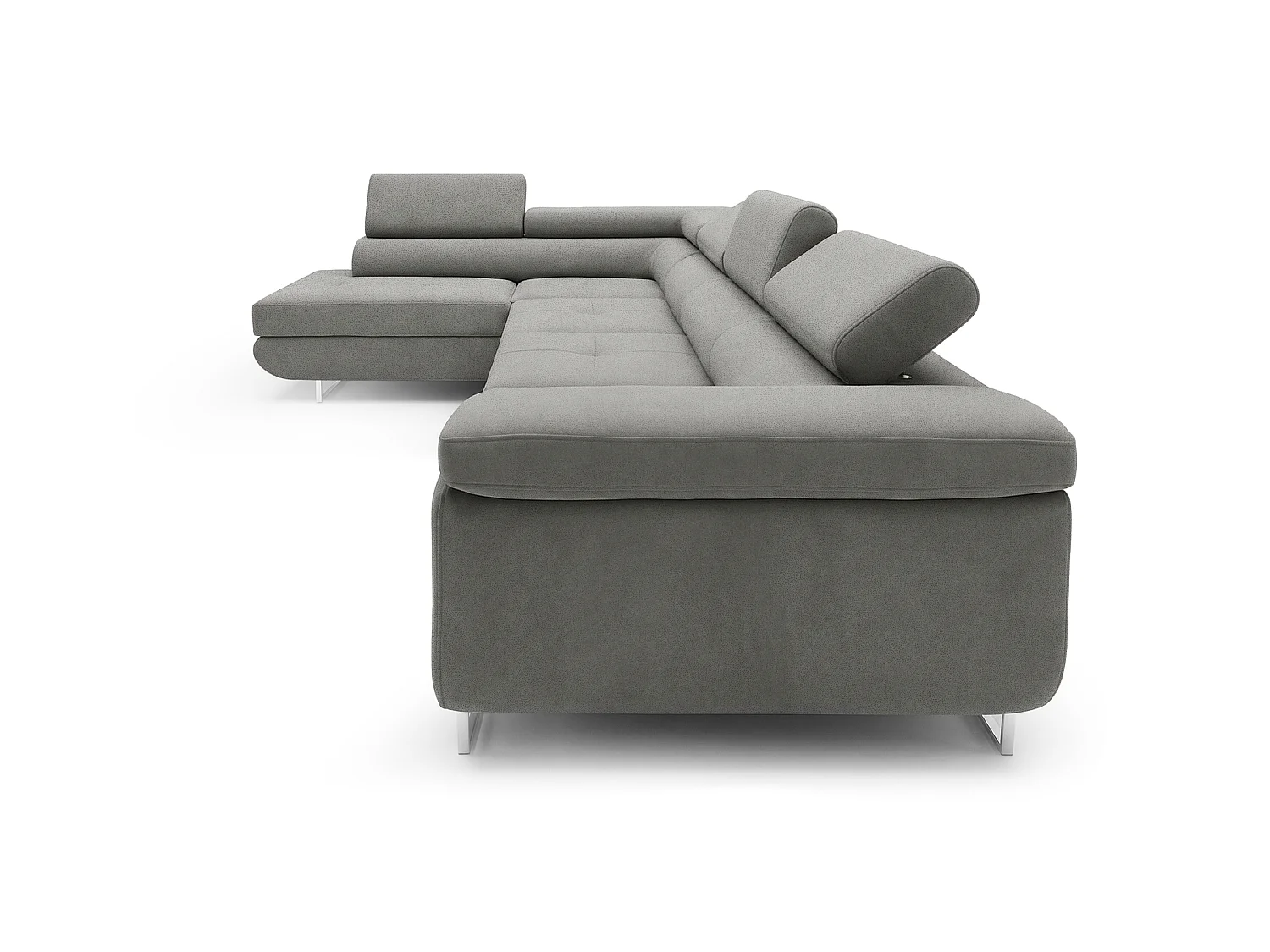 Comfortino Furniture NOTA Canapé-lit en Velours en Forme de L avec Rangement Gris Anthracite Angle Droit