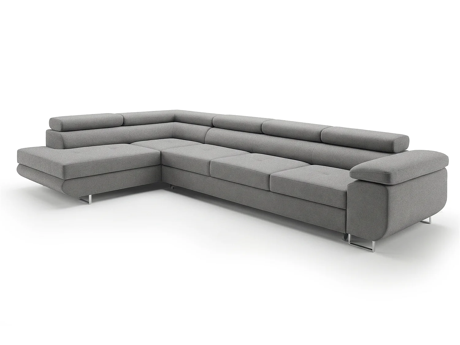 Comfortino Furniture NOTA Canapé-lit en Velours en Forme de L avec Rangement Gris Anthracite Angle Droit