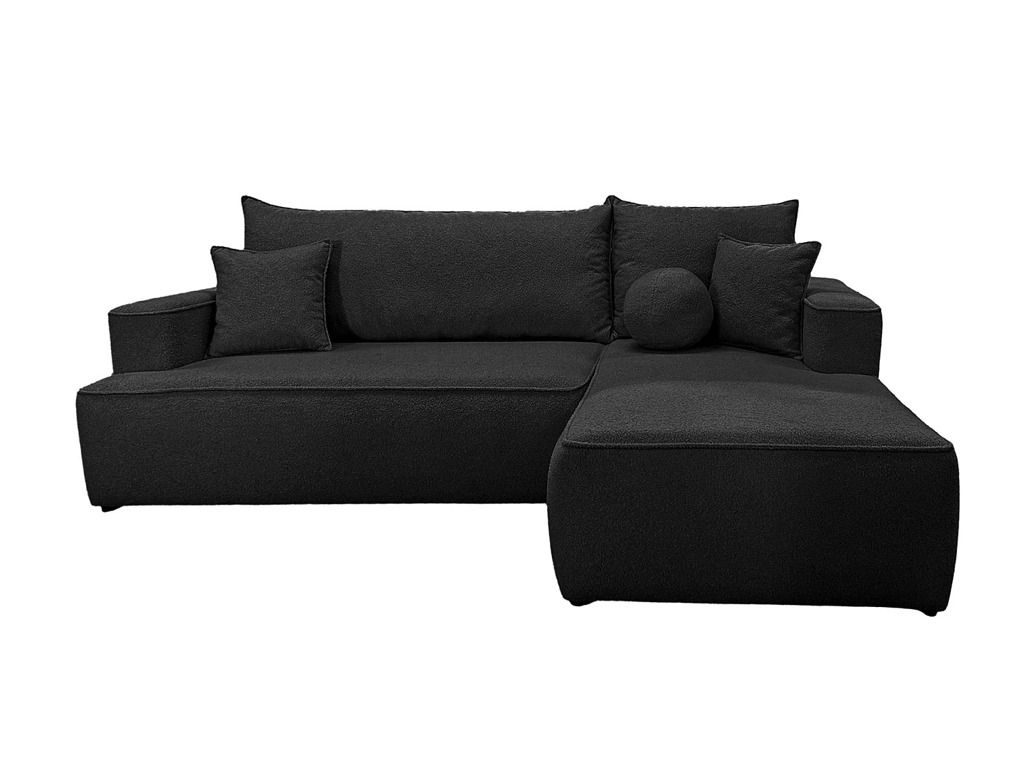Canapé-Lit en L COMFORTINO FURNITURE Paris avec Rangement, Velours Noir 3 Places Canapé d'Angle Moderne