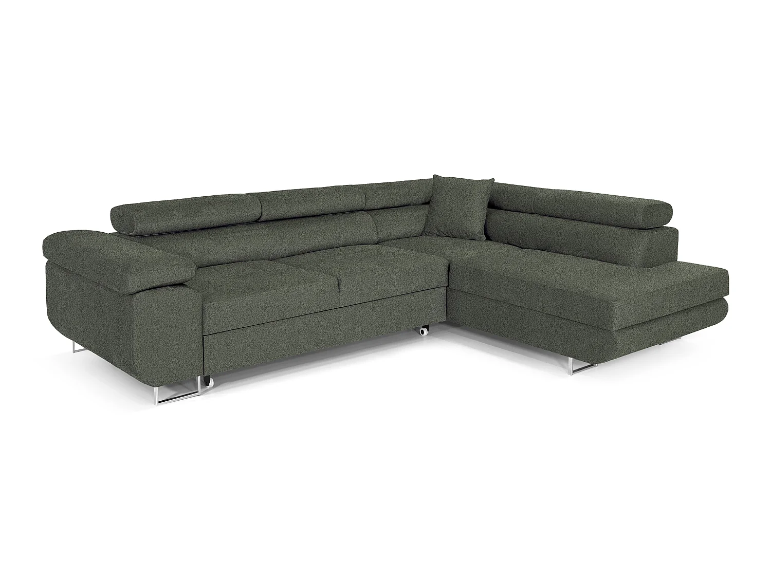 Canapé-Lit en Forme de L Vert Élégant avec Rangement - MOBILIER COMFORTINO PASTI