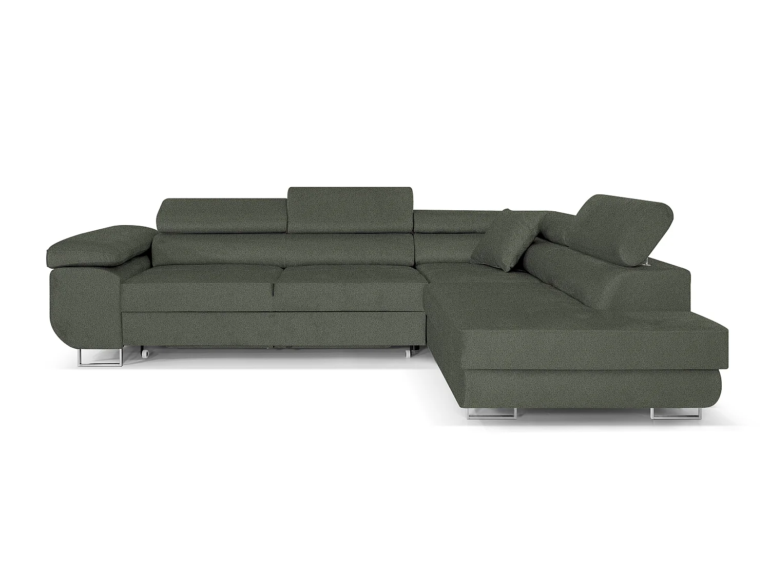 Canapé-Lit en Forme de L Vert Élégant avec Rangement - MOBILIER COMFORTINO PASTI
