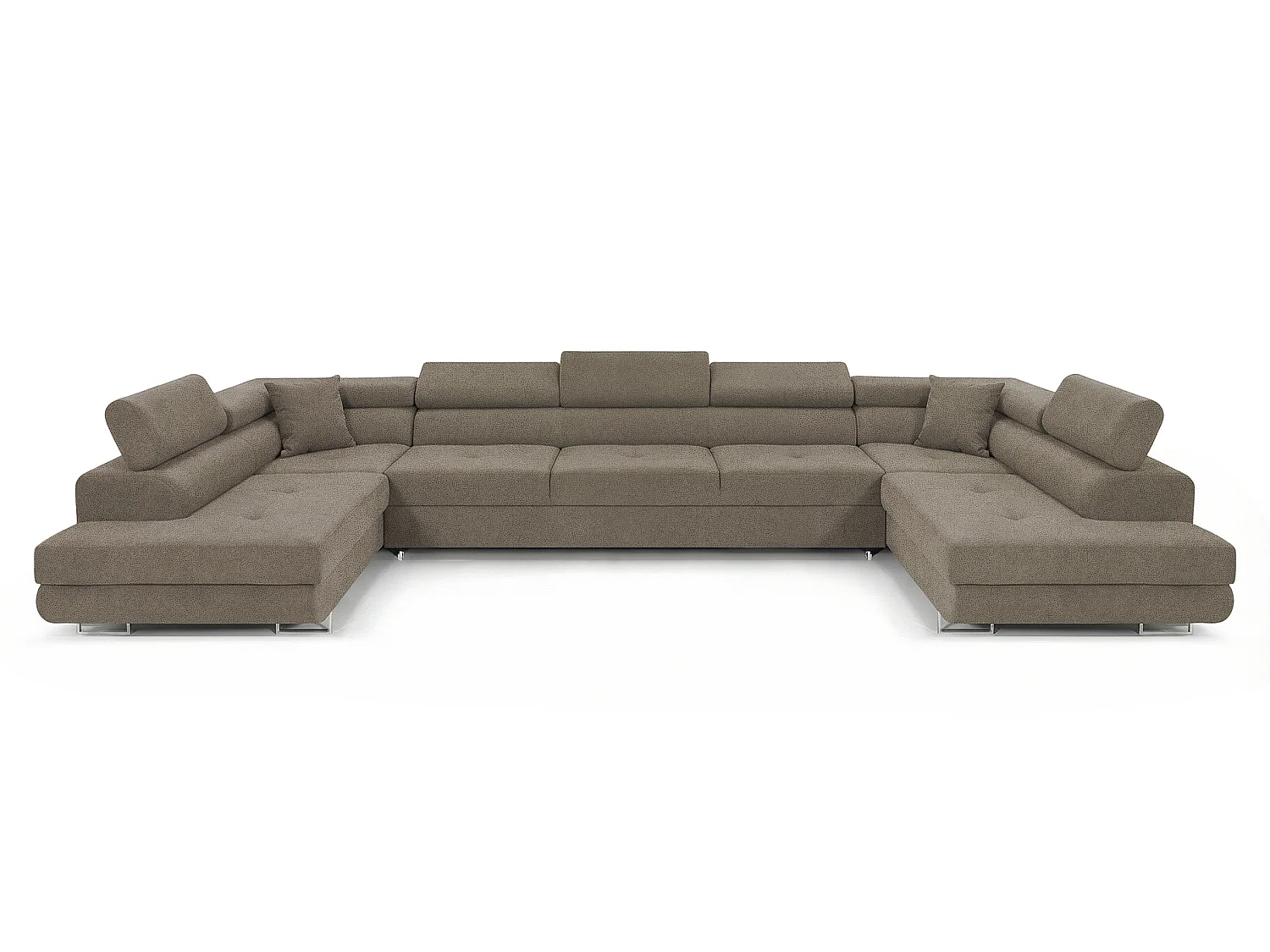 Canapé-Lit Moderne en Forme de U Vert Olive avec Rangement - Meubles Comfortino Big Pasti U