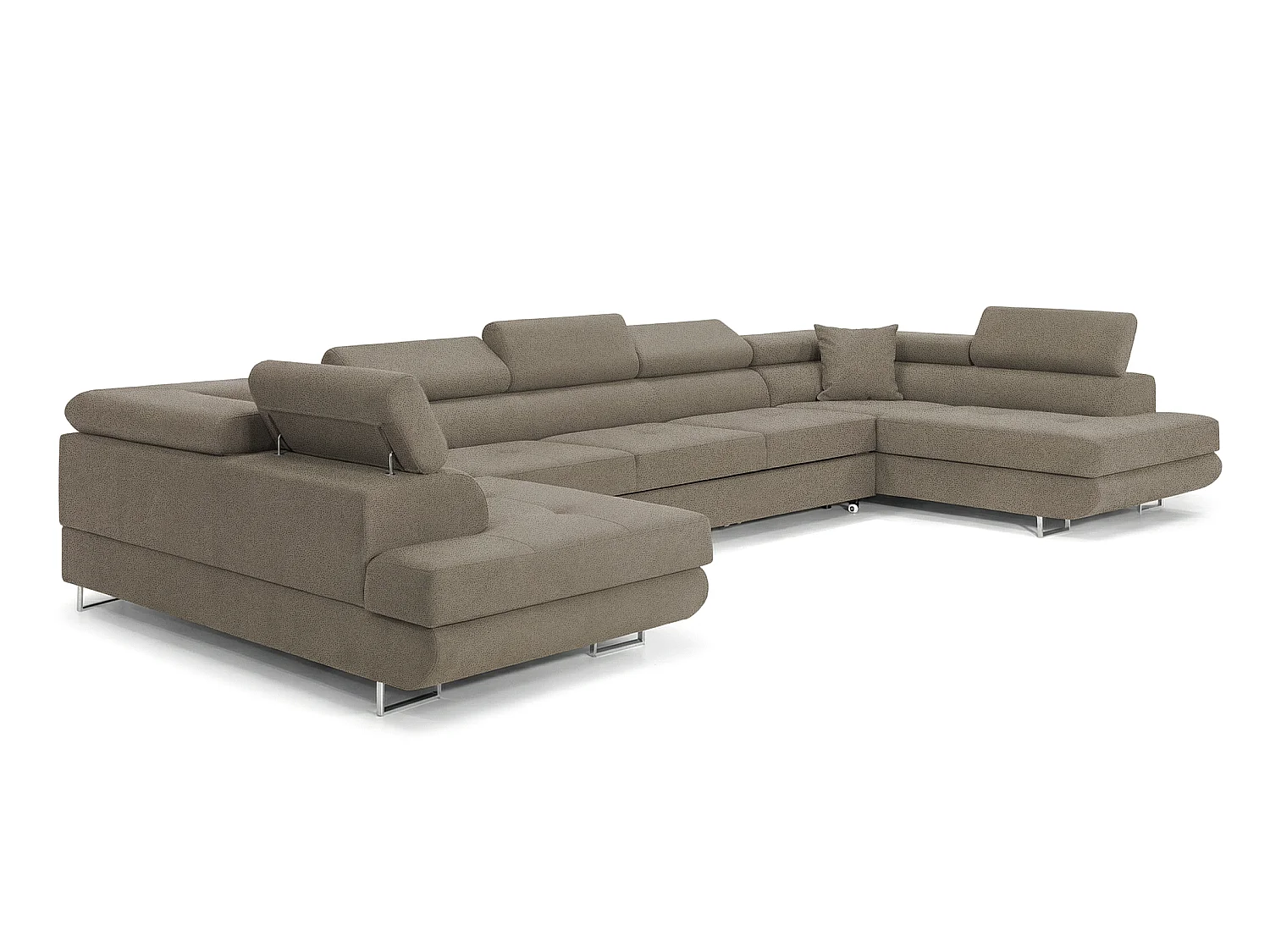 Canapé-Lit Moderne en Forme de U Vert Olive avec Rangement - Meubles Comfortino Big Pasti U