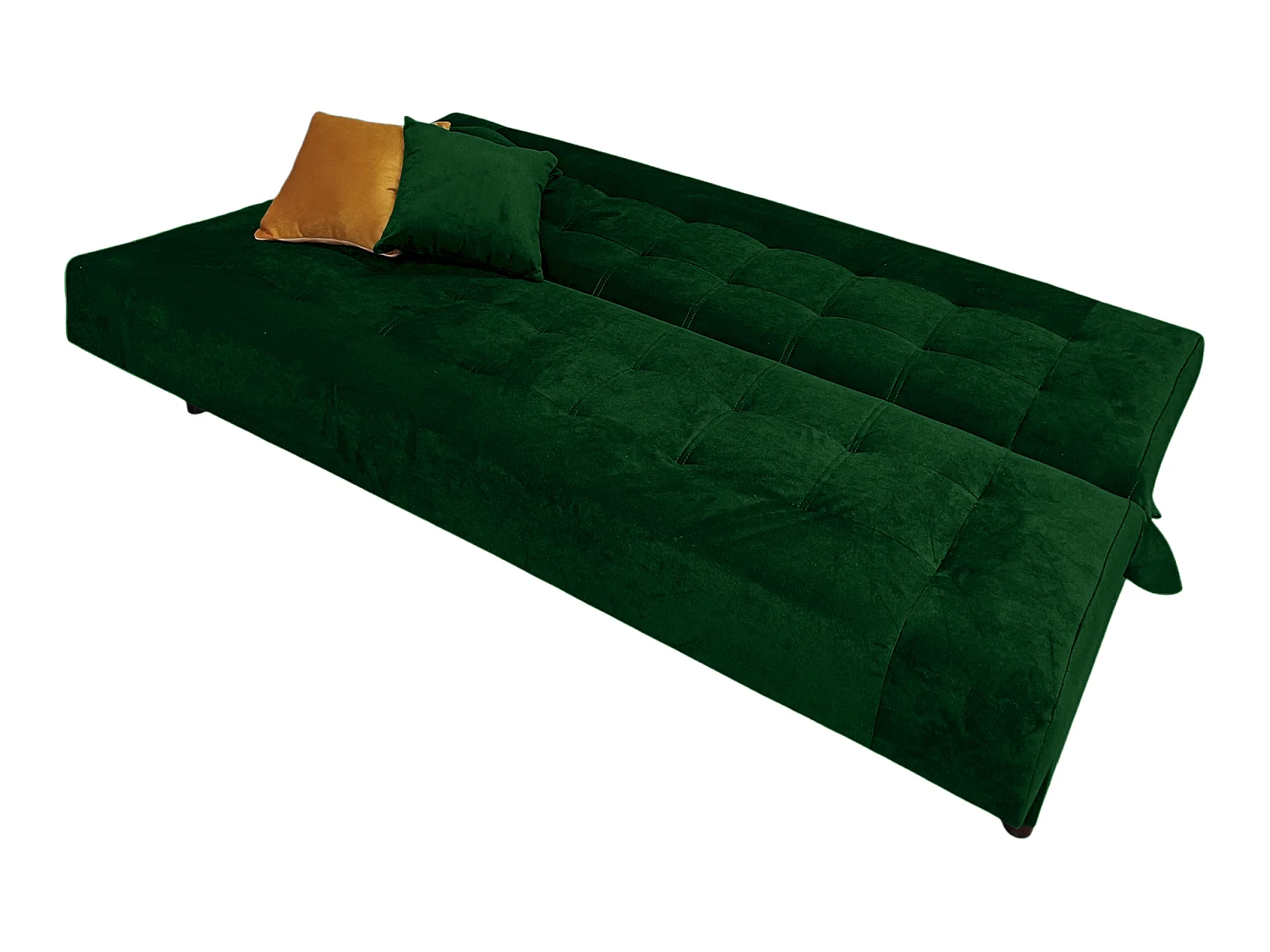 Canapé-Lit Comfortino Furniture Porto avec Coffre de Rangement Velours Vert Design Moderne