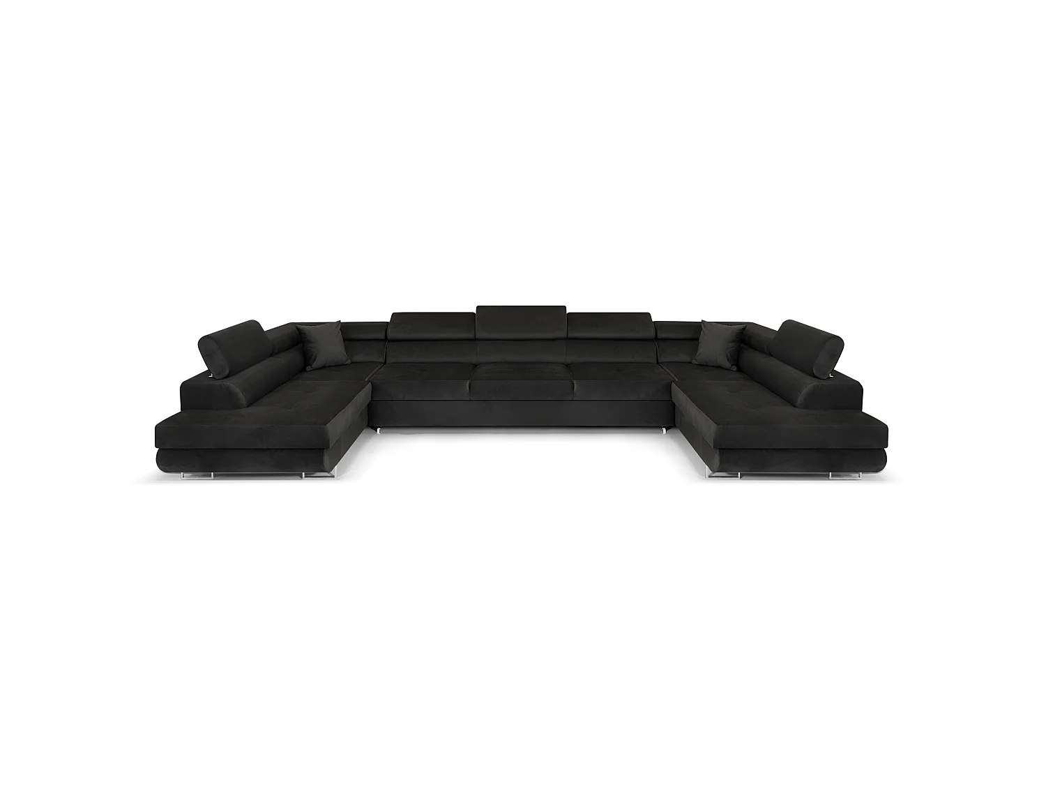 Canapé-Lit en Forme de U en Velours Doré Élégant avec Rangement - MOBILIER COMFORTINO PASTI