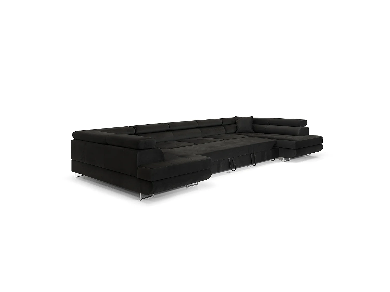 Canapé-Lit en Forme de U en Velours Doré Élégant avec Rangement - MOBILIER COMFORTINO PASTI