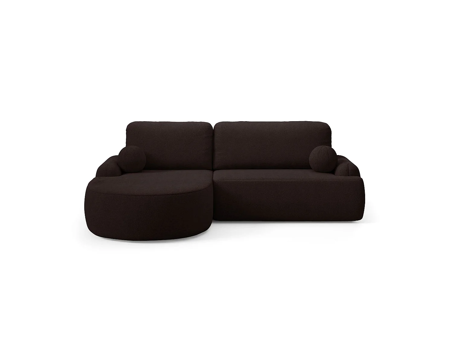Canapé-Lit Comfortino Furniture Miki en Forme de L avec Rangement Marron Foncé Angle Gauche